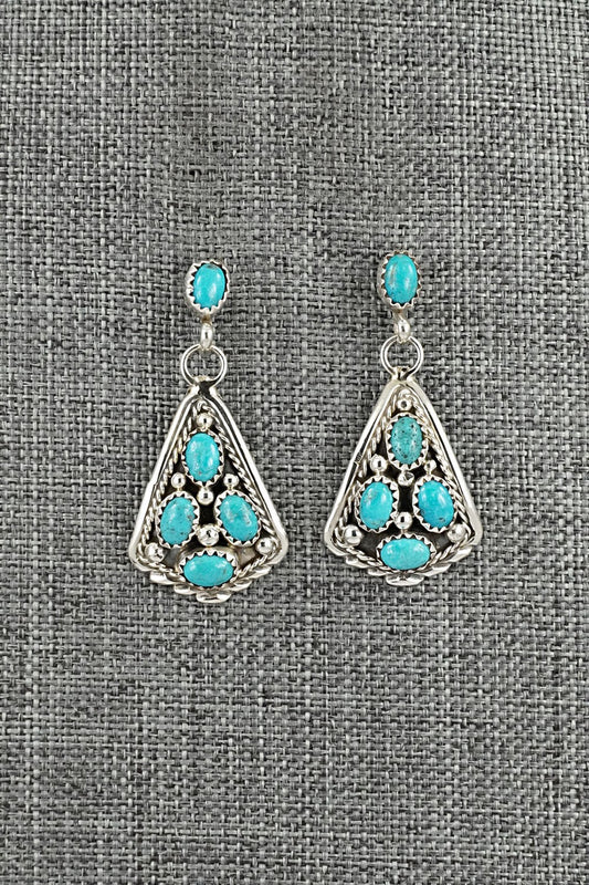 Turquoise & Sterling Silver Earrings - Melvin Chee