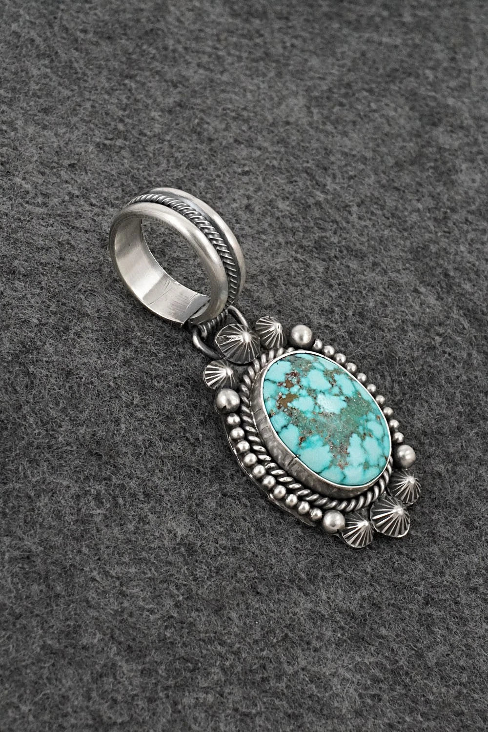 Turquoise & Sterling Silver Pendant - Michael Calladitto