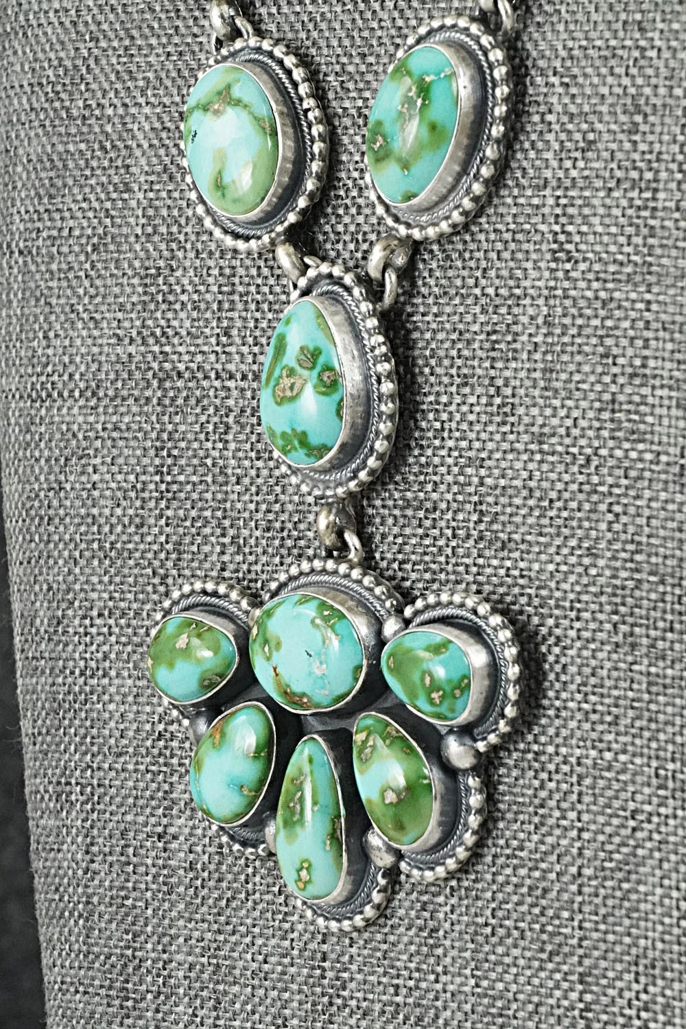 Turquoise & Sterling Silver Necklace and Earrings Set - Darrin Livingston