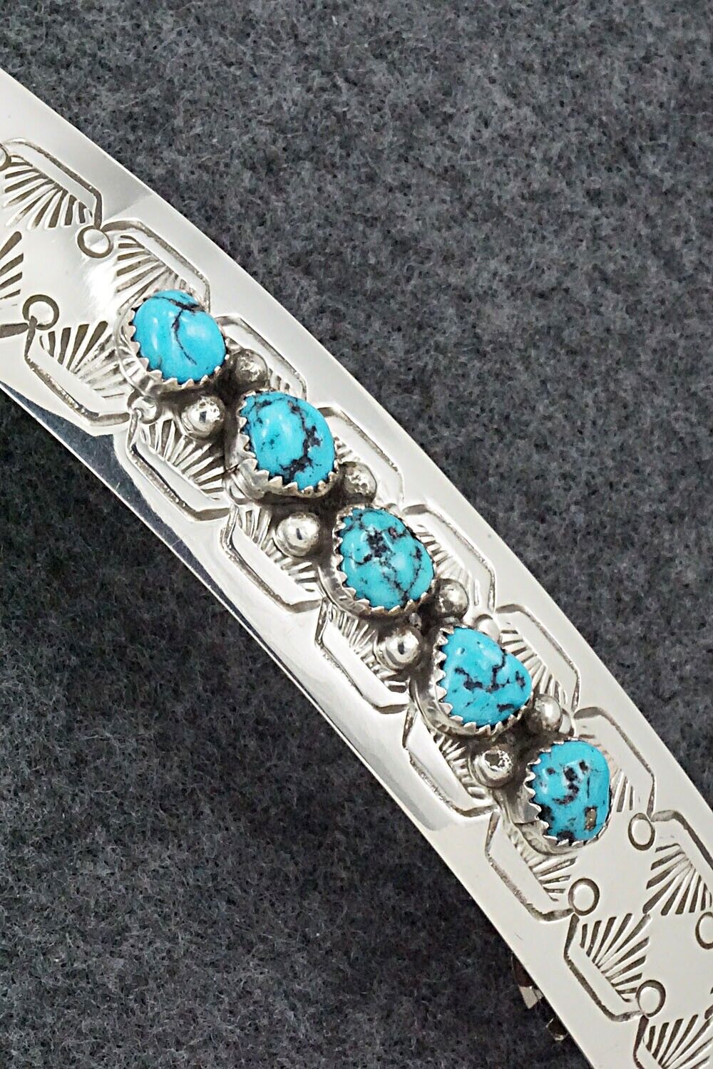 Turquoise & Sterling Silver Hair Barrette - Jolene Begay