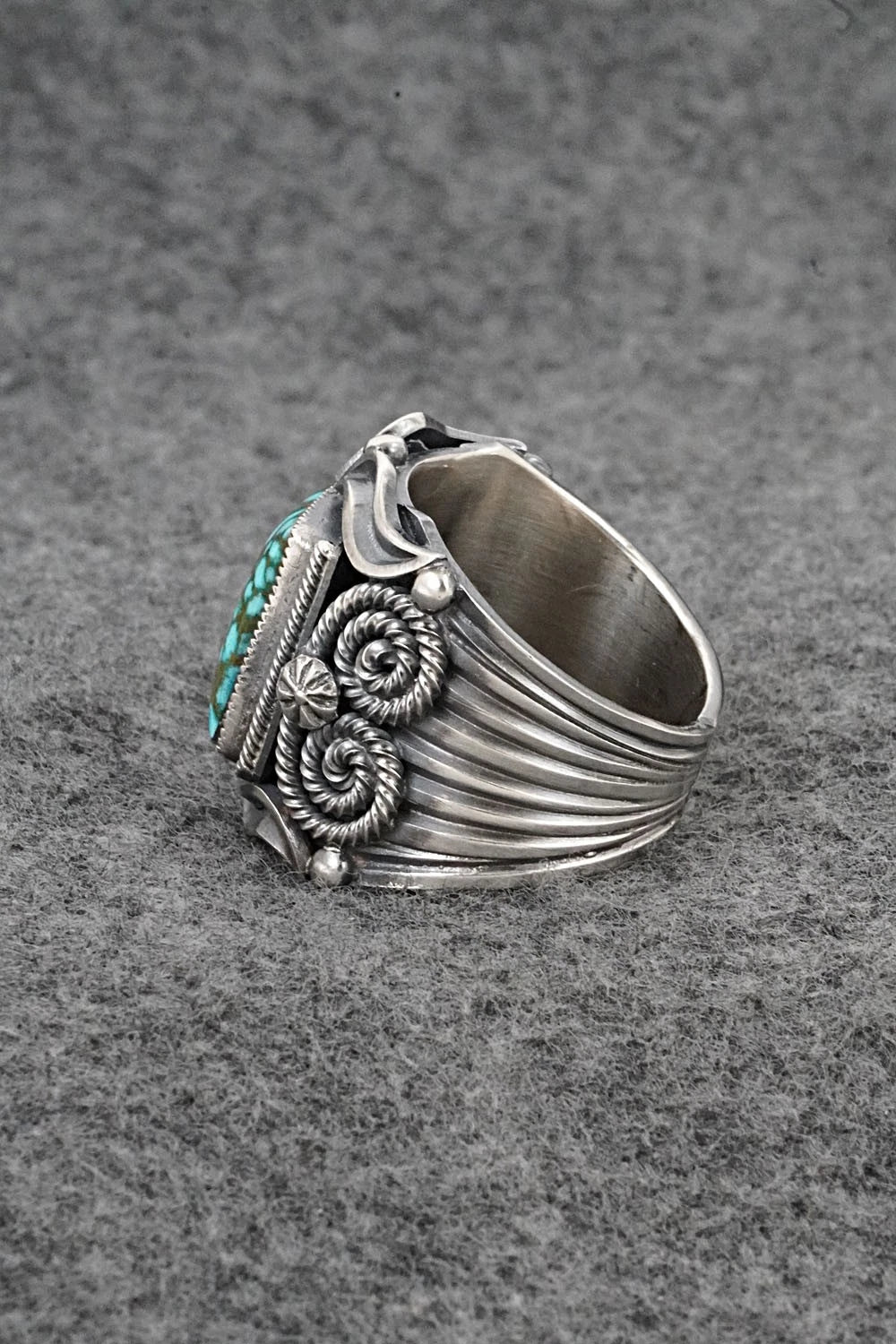 Turquoise & Sterling Silver Ring - Delbert Gordon - Size 11.5