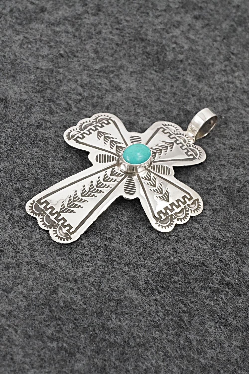 Turquoise & Sterling Silver Pendant - Arnold Blackgoat