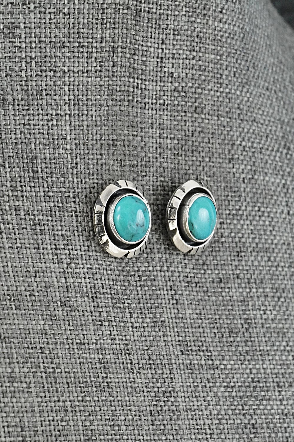 Turquoise & Sterling Silver Earrings - Amos Begay