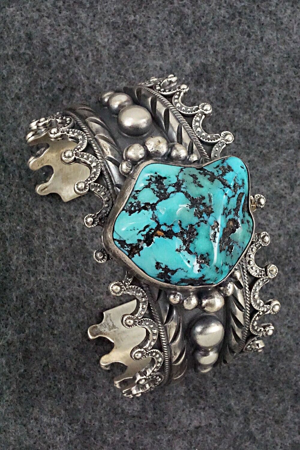 Turquoise and Sterling Silver Bracelet - Wallace Yazzie Jr.