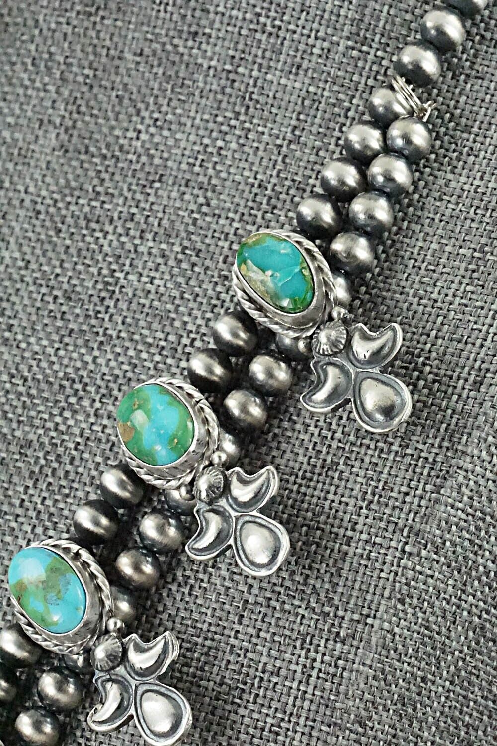 Turquoise & Sterling Silver Squash Blossom Set - Adrienne Gordon