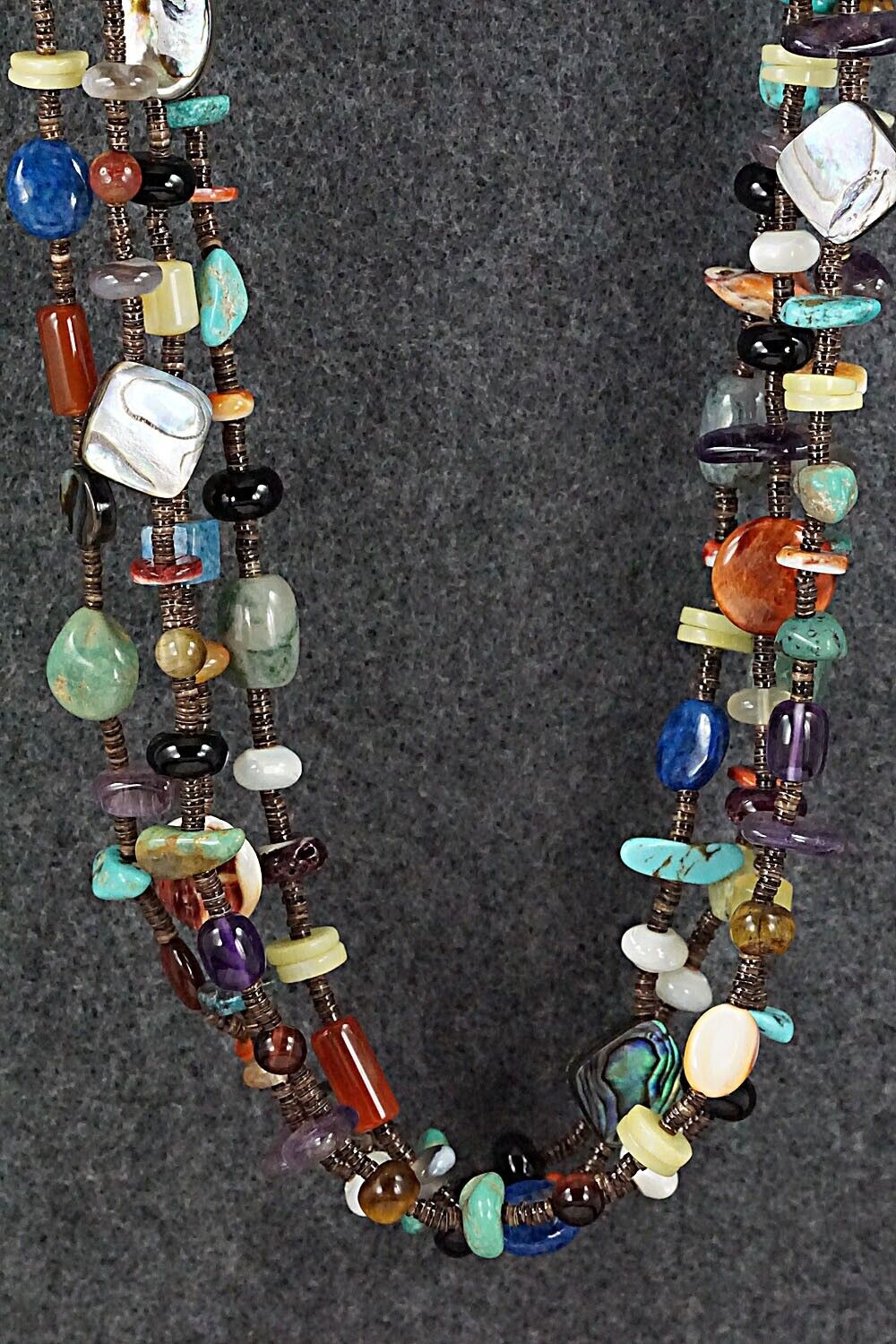 Multi Stone and Sterling Silver Necklace - Helen Tsosie
