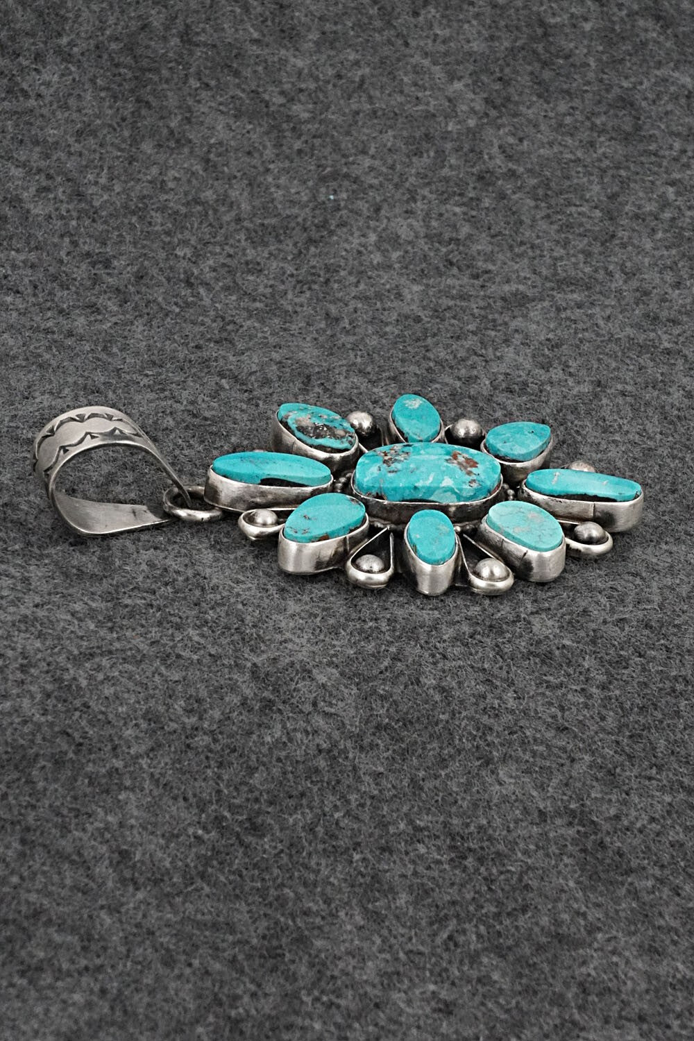 Turquoise & Sterling Silver Pendant - Travis Jim