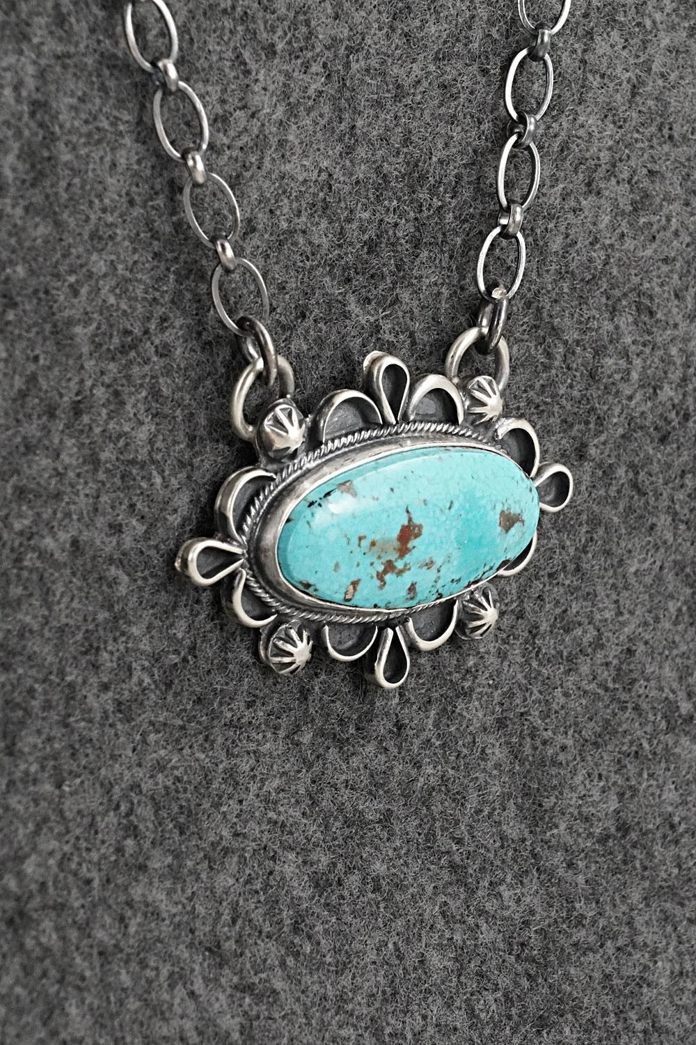 Turquoise & Sterling Silver Necklace - Bobby Johnson