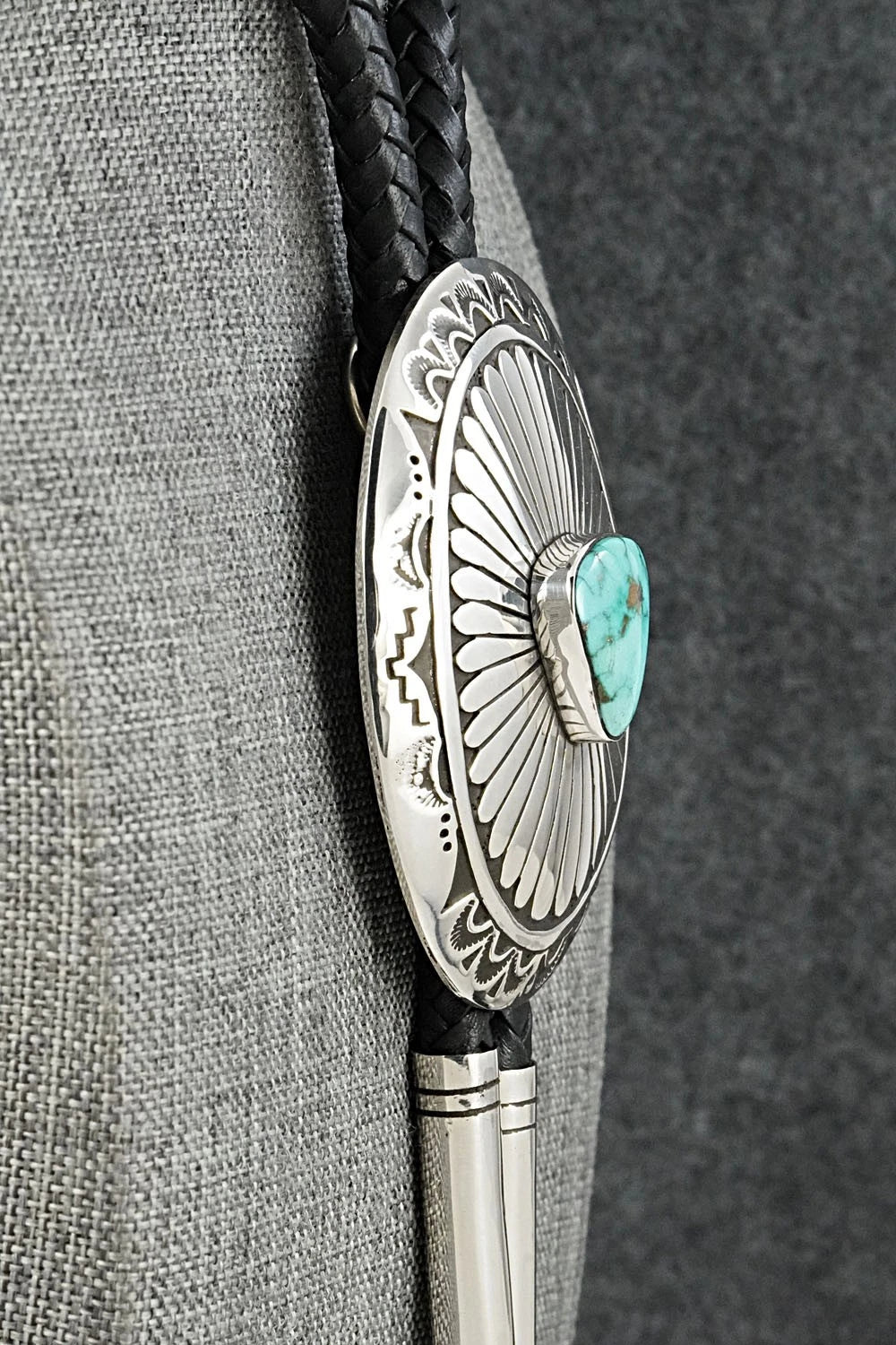 Turquoise & Sterling Silver Bolo Tie and Buckle - Charlie John