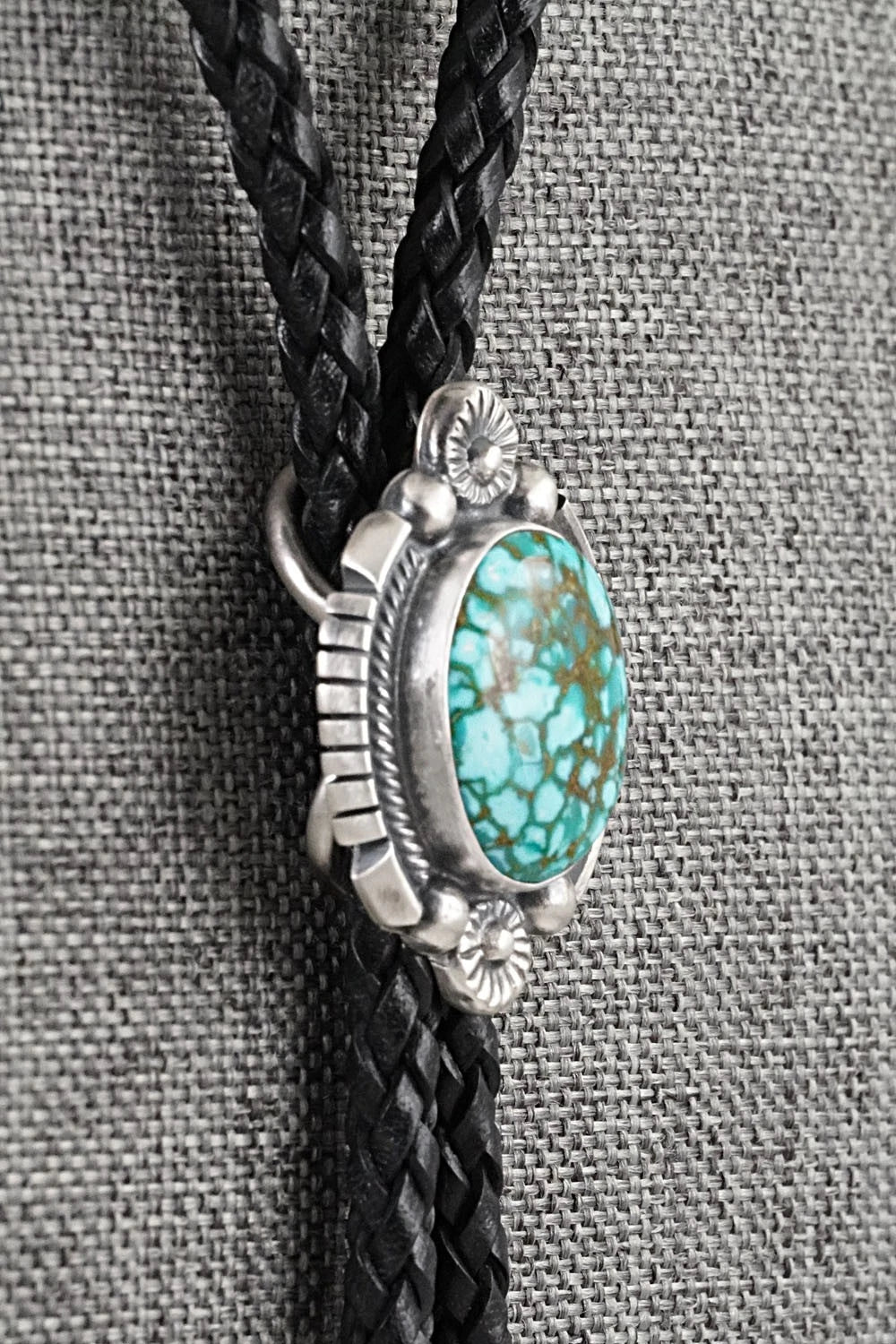 Turquoise & Sterling Silver Bolo Tie - Bob Becenti