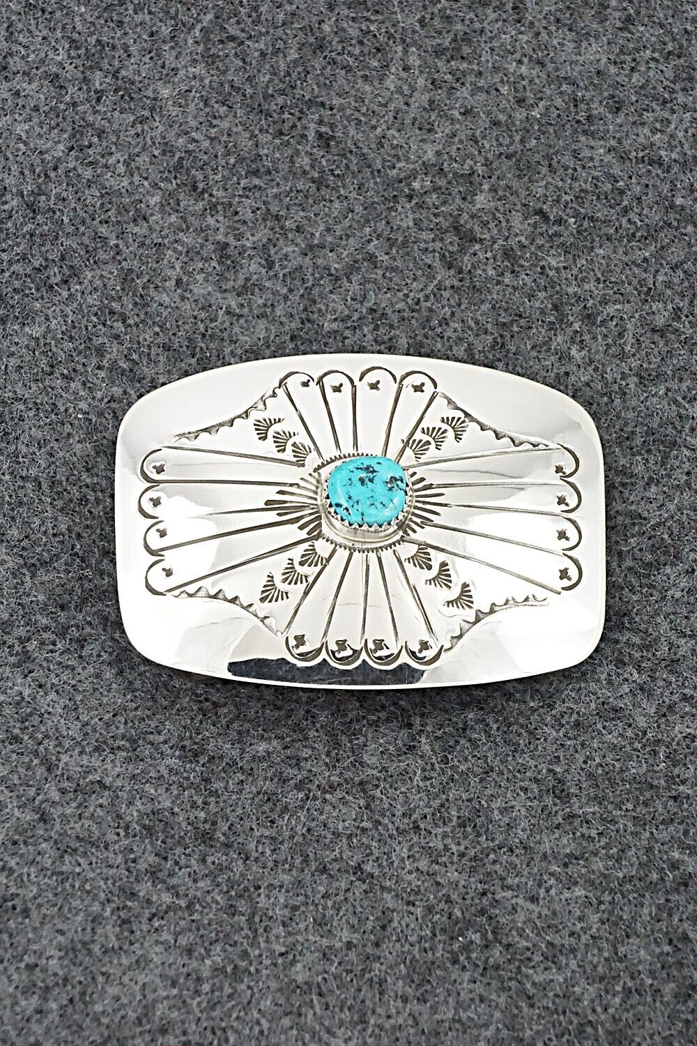 Turquoise & Sterling Silver Belt Buckle - Jolene Begay