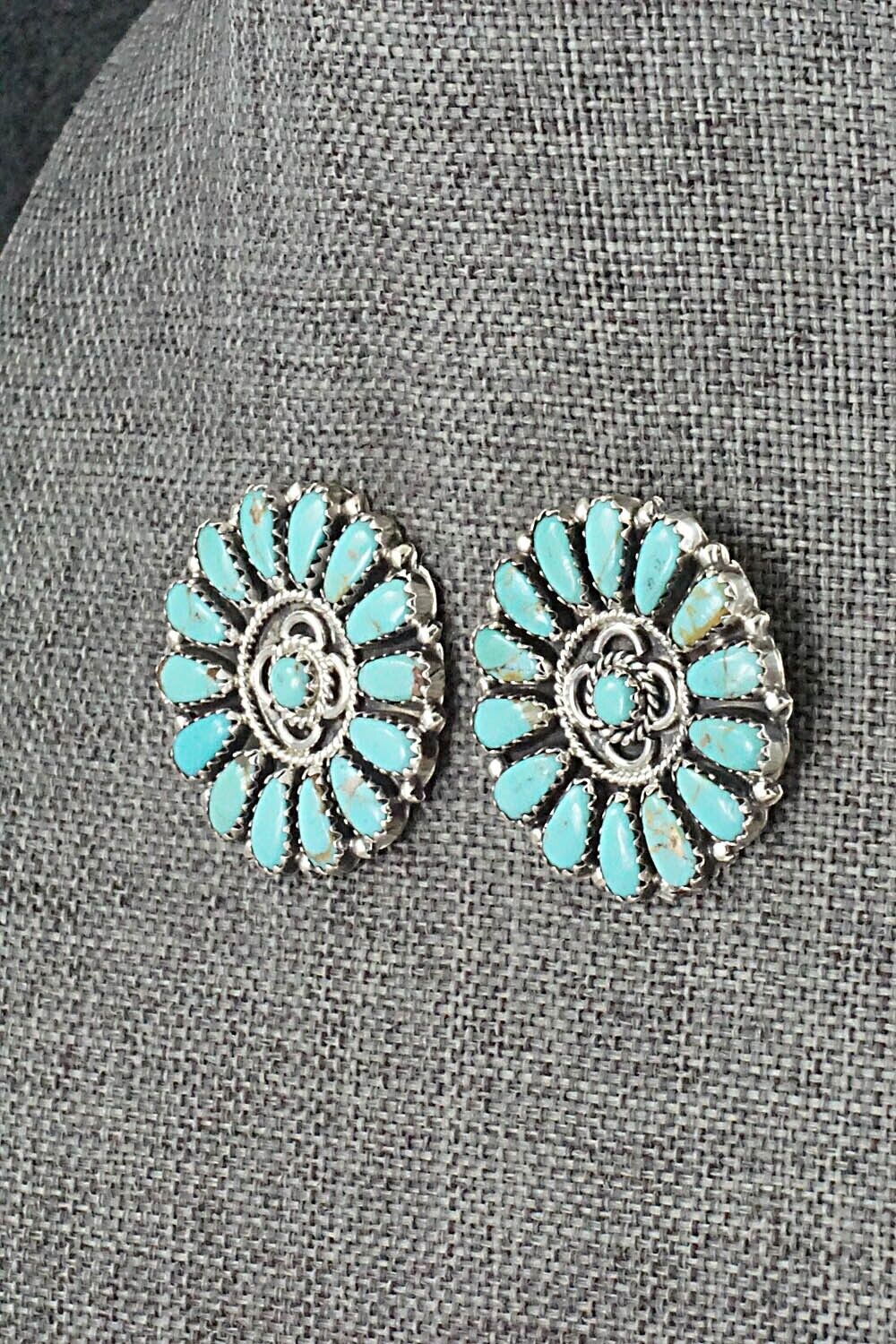 Turquoise and Sterling Silver Earrings - Zeita Begay