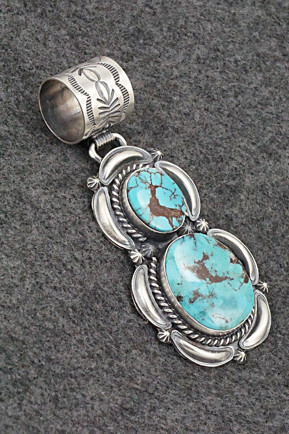 Turquoise & Sterling Silver Pendant - Raymond Delgarito