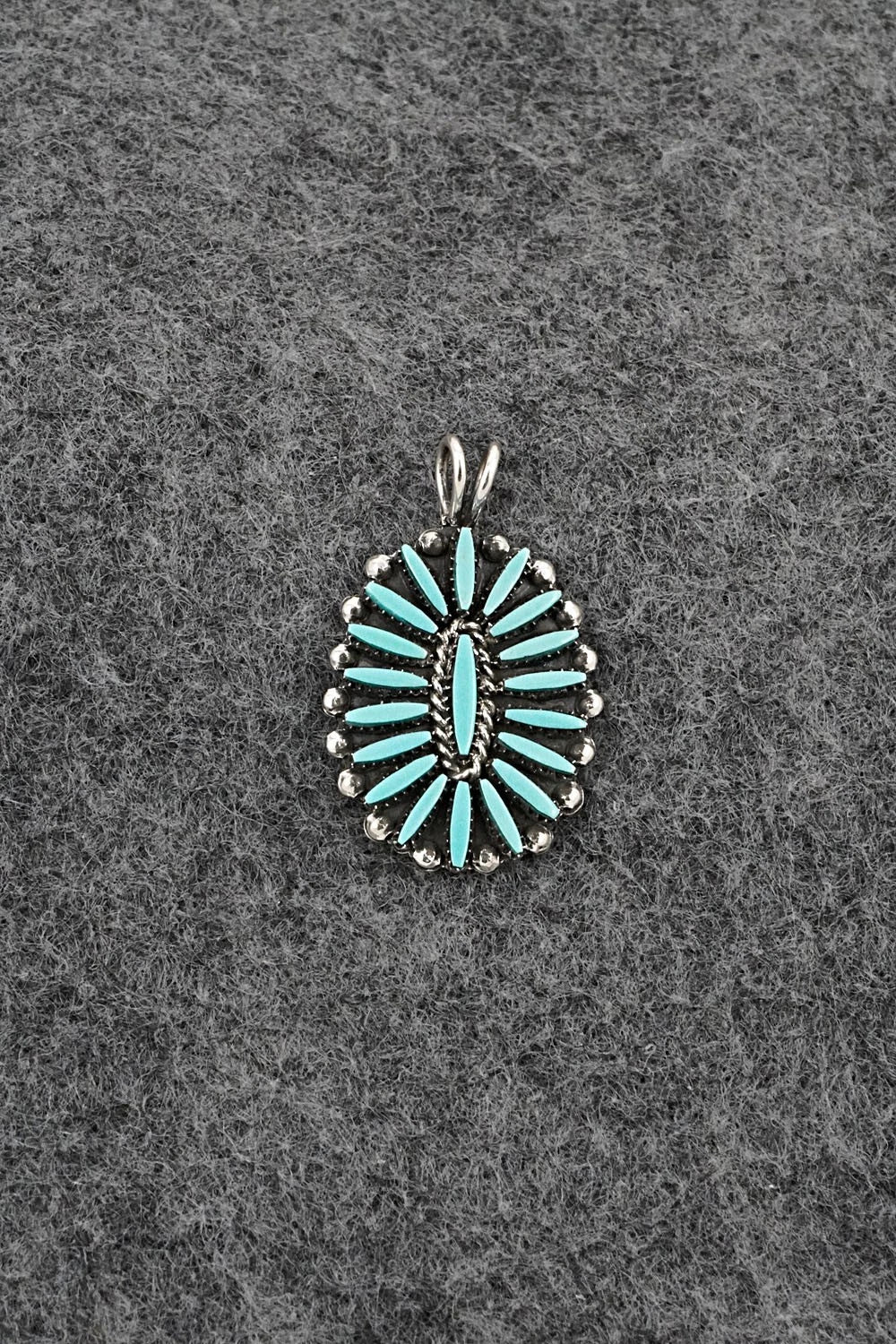 Turquoise & Sterling Silver Pendant - Fritzon Owaleon