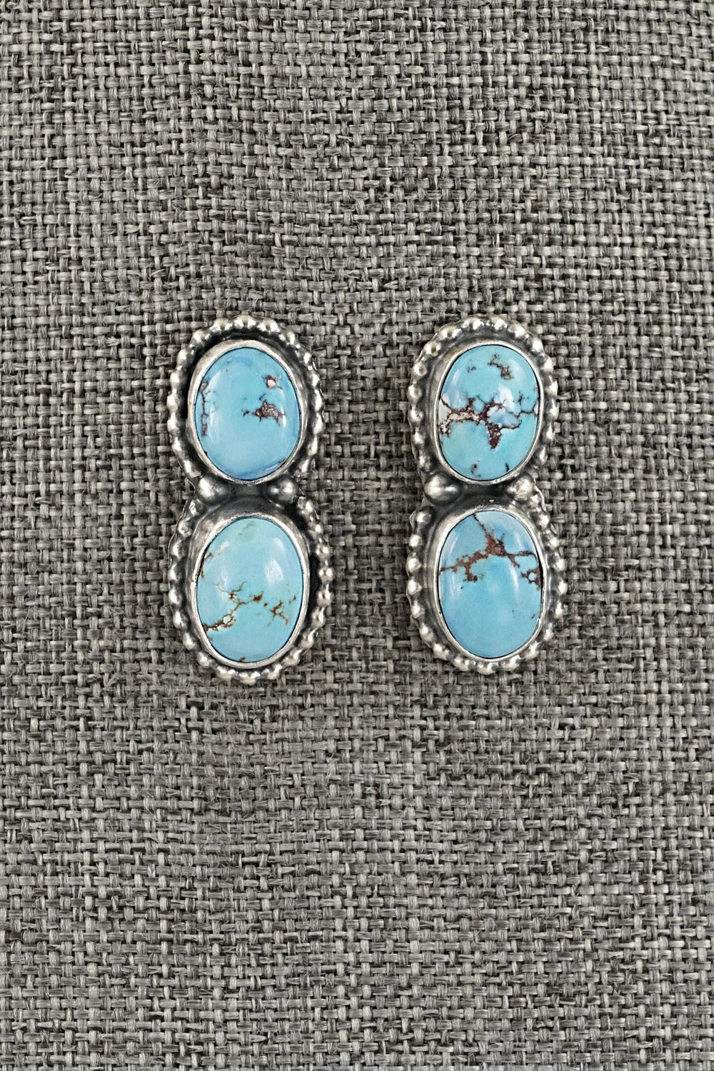 Turquoise & Sterling Silver Necklace and Earrings Set - Darrin Livingston