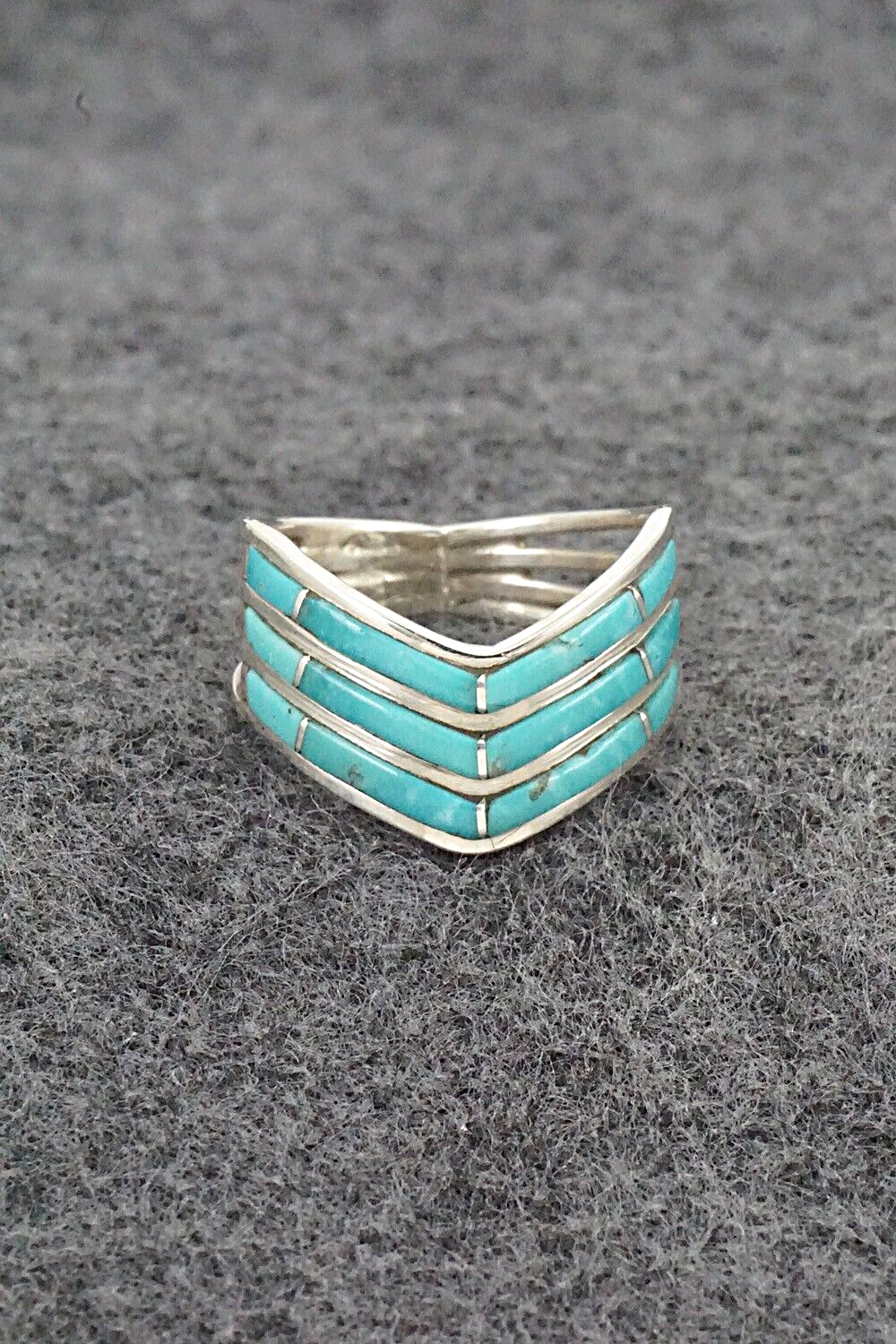 Turquoise & Sterling Silver Ring - Andrew Enrico - Size 8.25