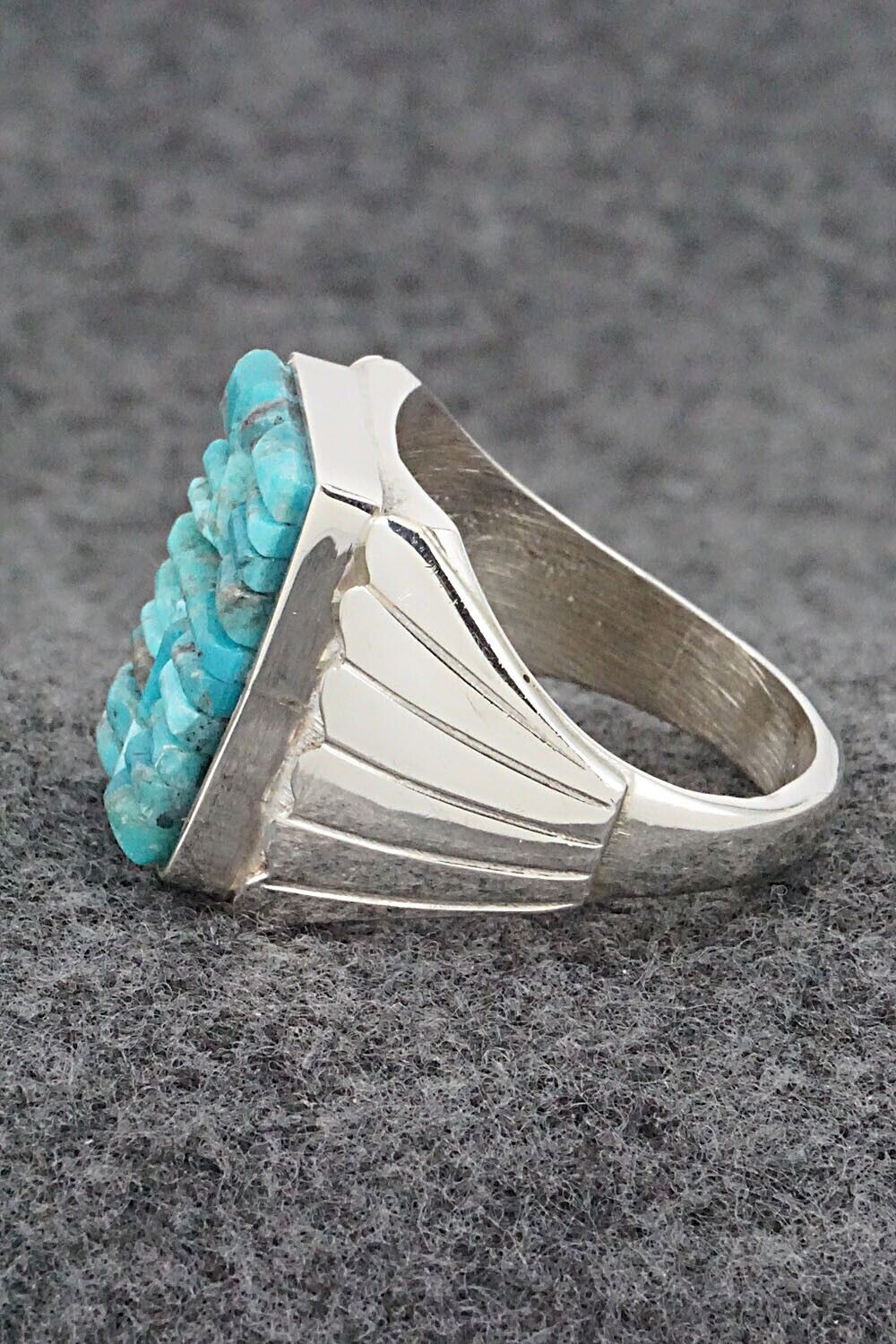 Turquoise & Sterling Silver Ring - Sam Arviso - Size 13
