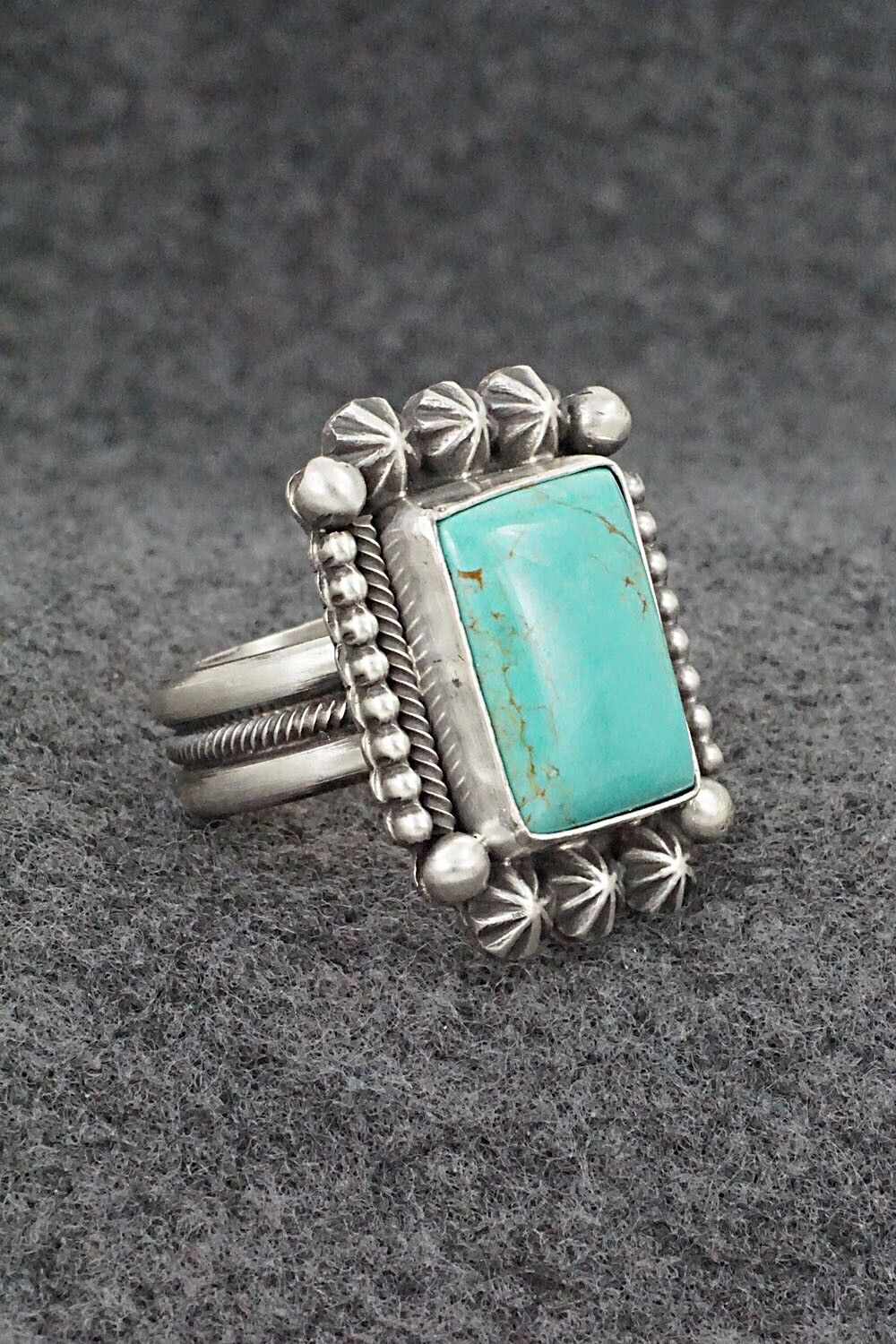 Turquoise & Sterling Silver Ring - Michael Calladitto - Size 9.5