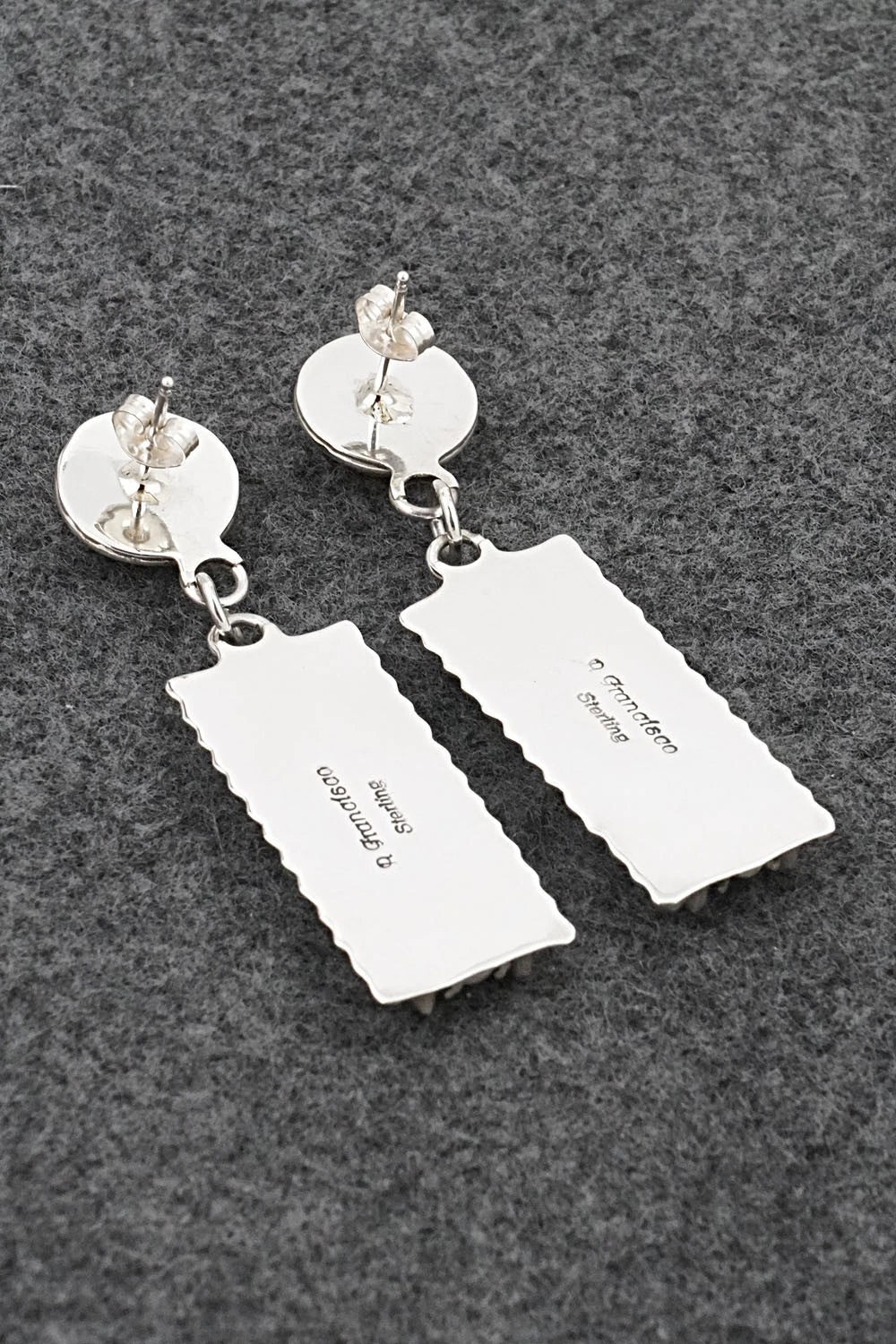 Turquoise, Spiny Oyster & Sterling Silver Earrings - Roland Francisco
