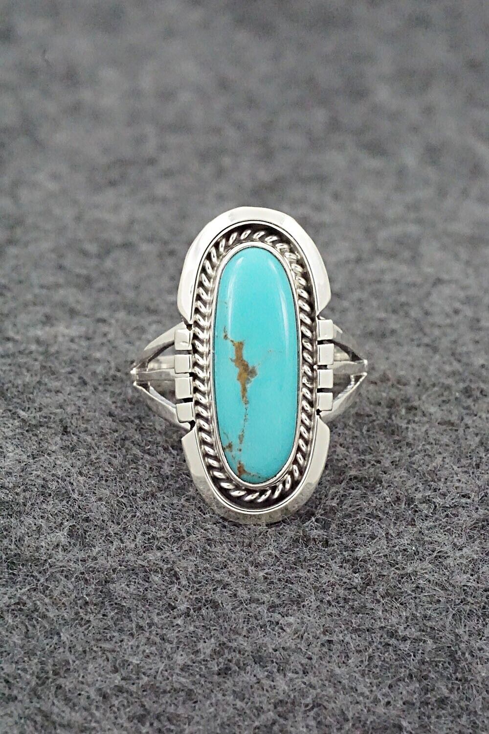 Turquoise & Sterling Silver Ring - Samuel Yellowhair - Size 6.75