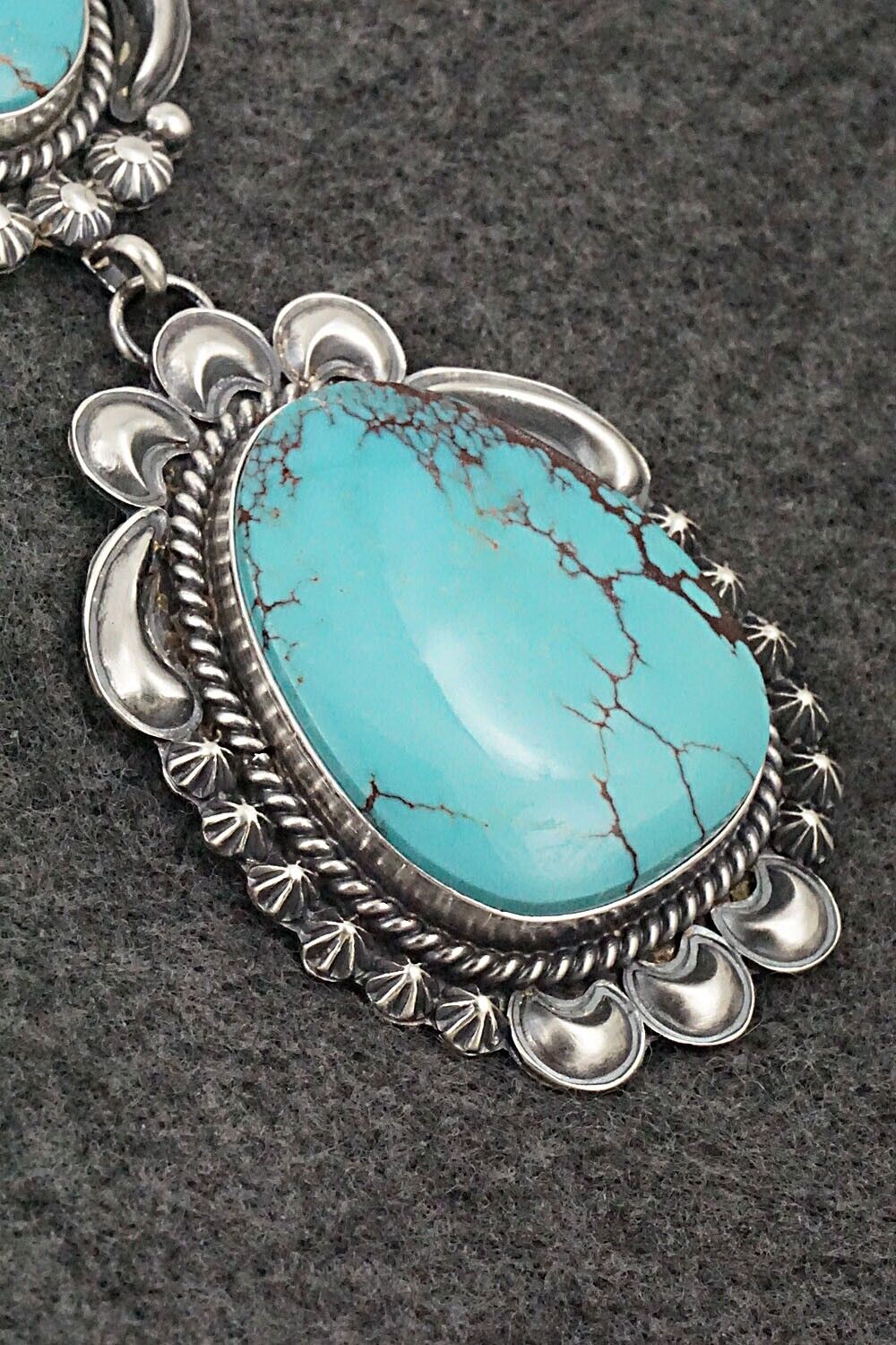Turquoise & Sterling Silver Pendant - Raymond Delgarito