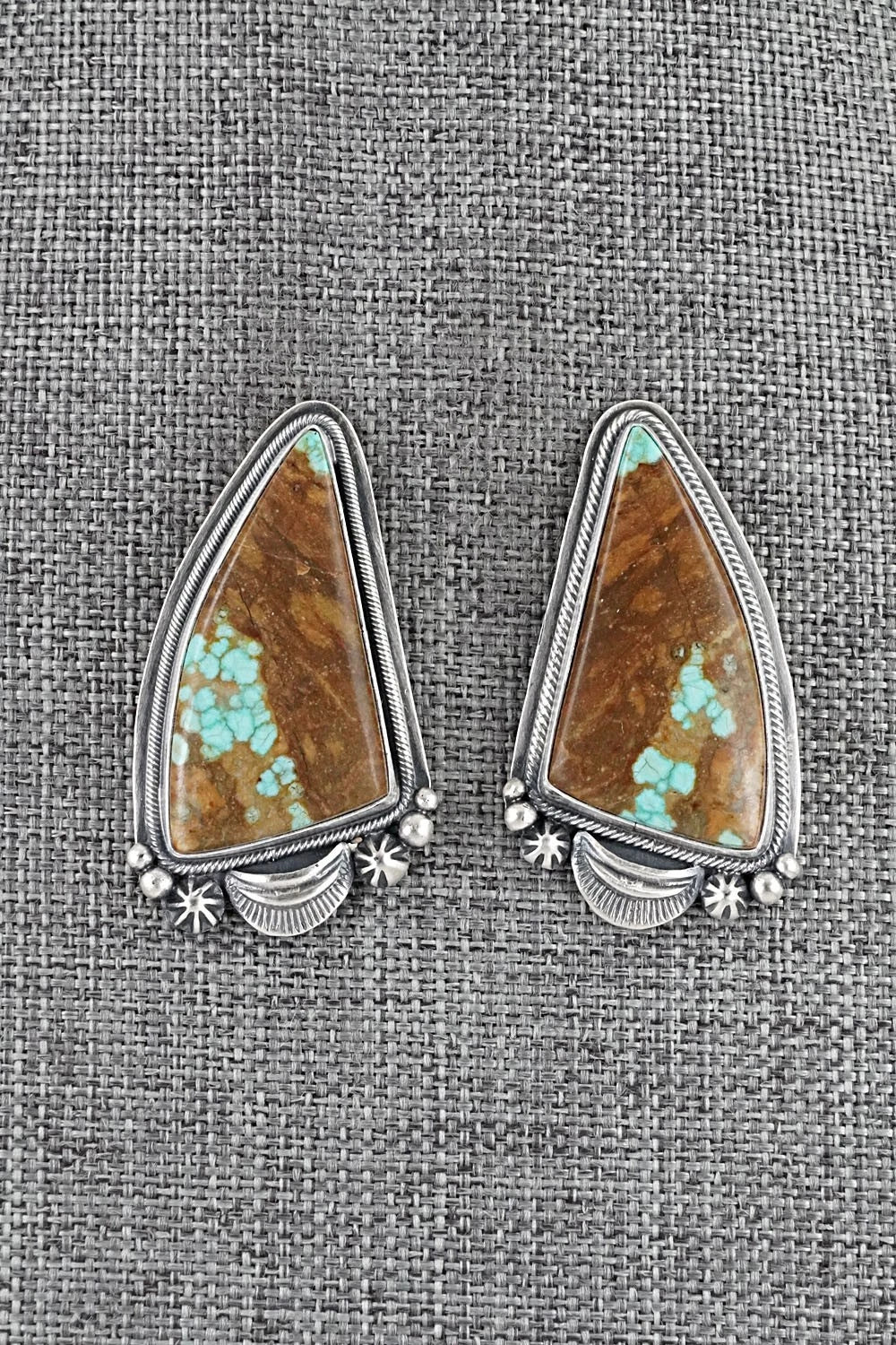 Turquoise & Sterling Silver Necklace and Earrings Set - Darrin Livingston