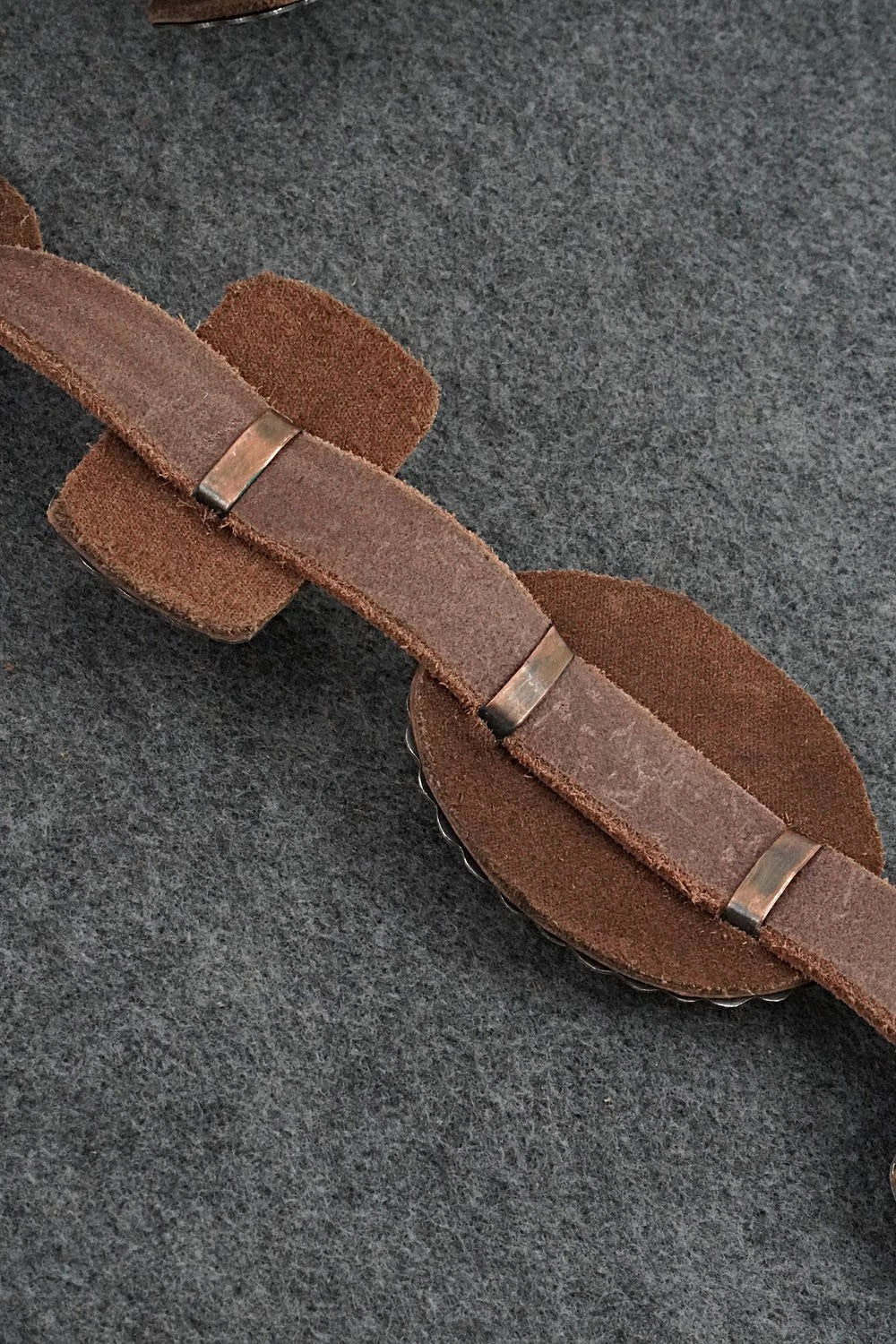 Turquoise, Sterling Silver & Leather Concho Belt - Dan Morgan