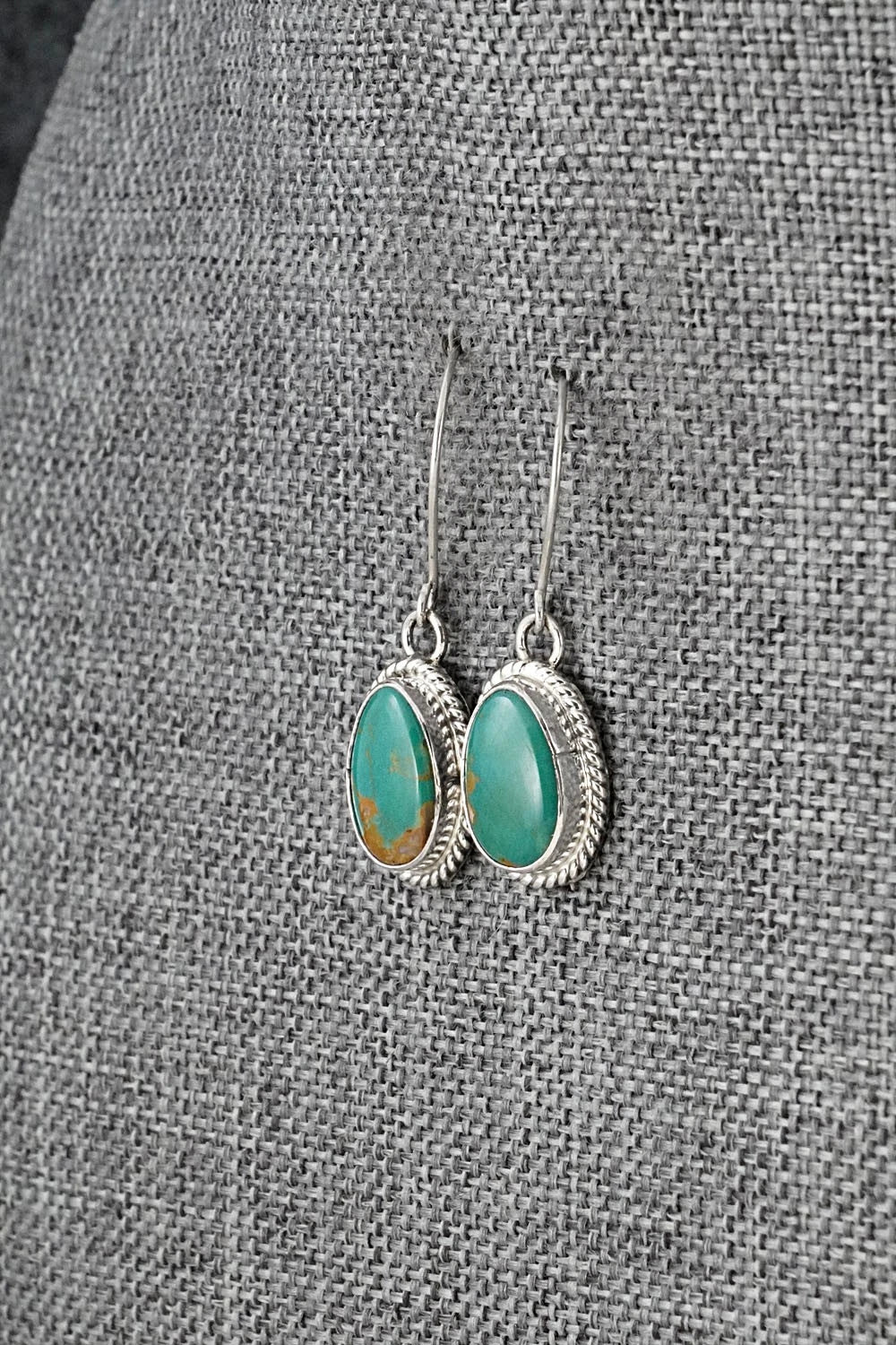 Turquoise & Sterling Silver Earrings - Eugene Gruber