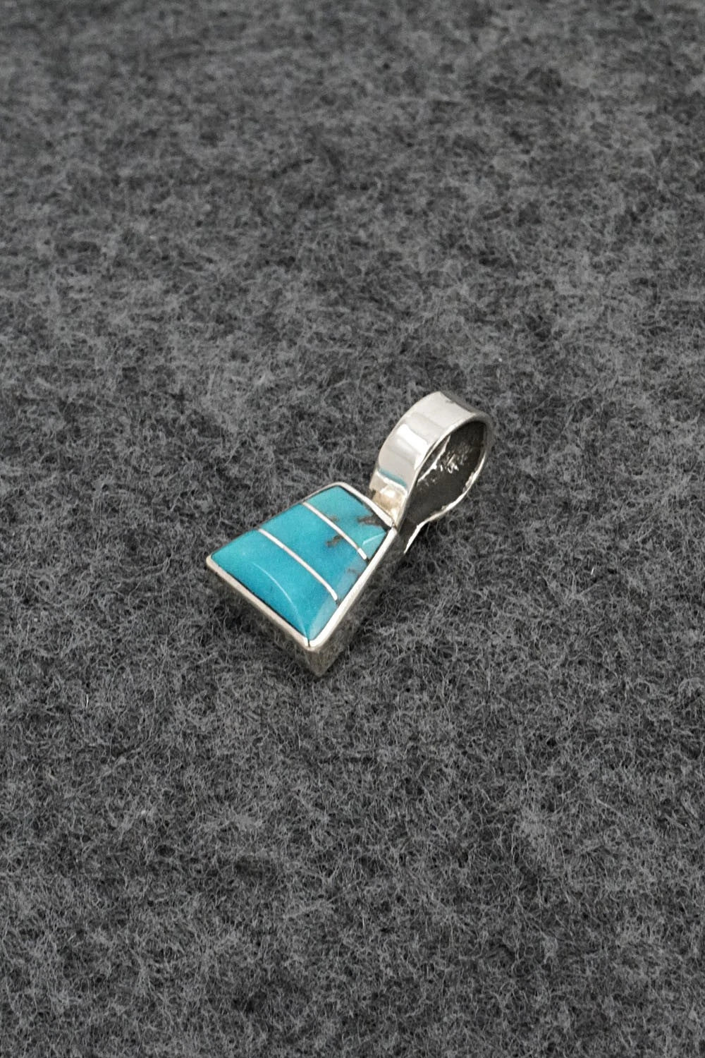 Turquoise & Sterling Silver Inlay Pendant - Michelle Haloo