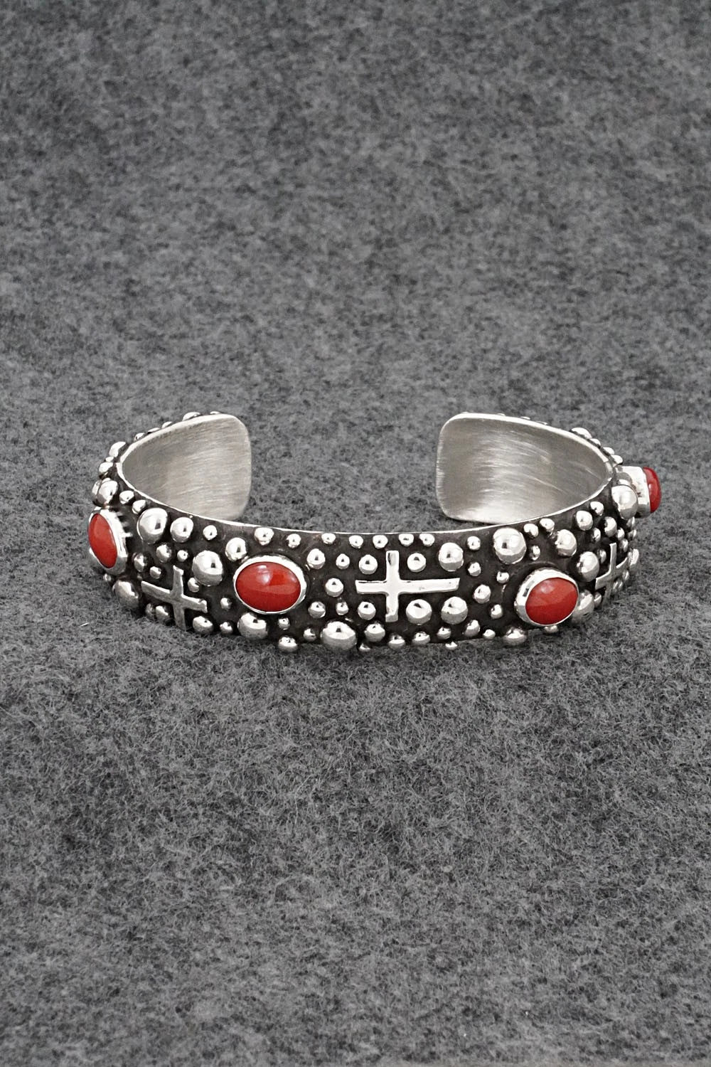 Coral & Sterling Silver Bracelet - Akee Douglas