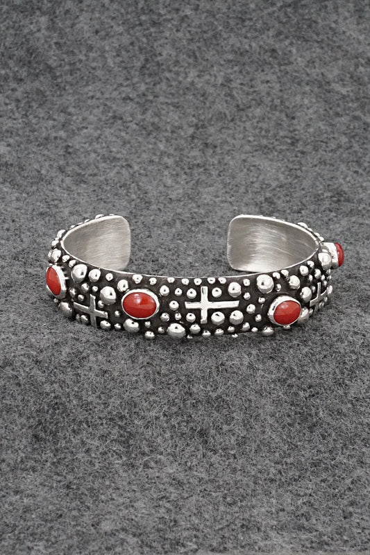 Coral & Sterling Silver Bracelet - Akee Douglas