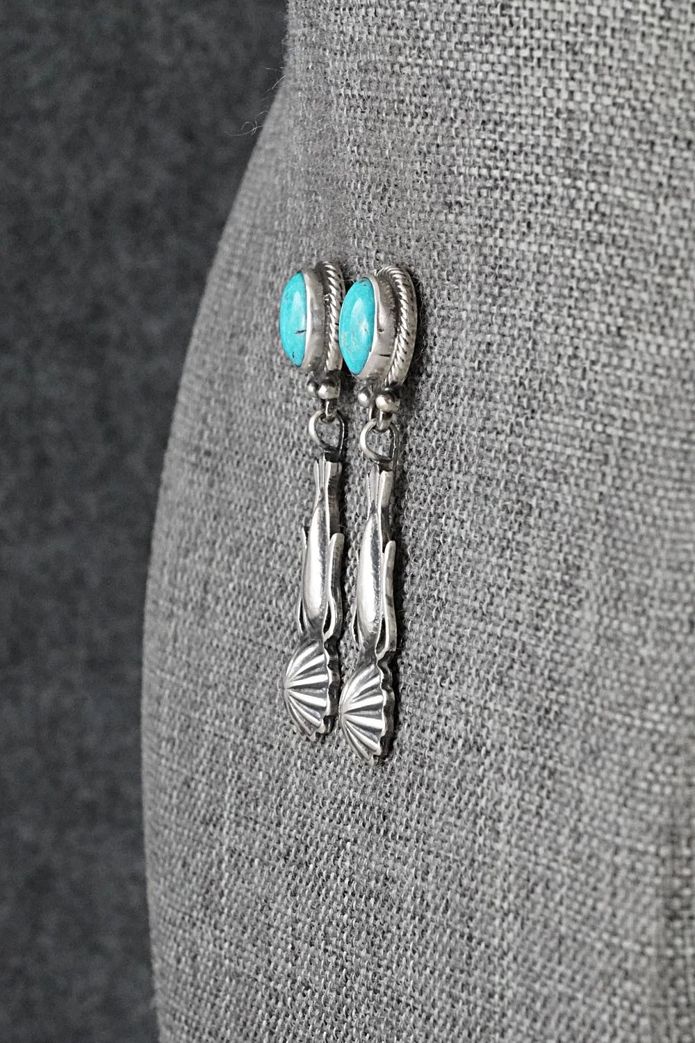 Turquoise & Sterling Silver Earrings - Verley Betone