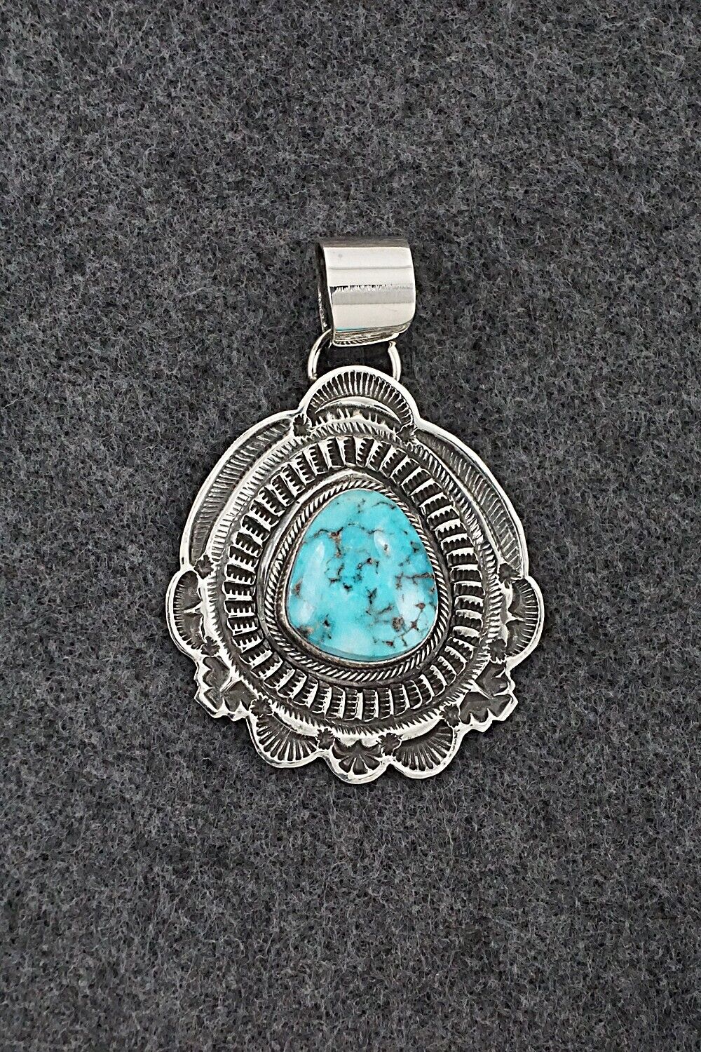 Turquoise & Sterling Silver Pendant - Leonard Maloney