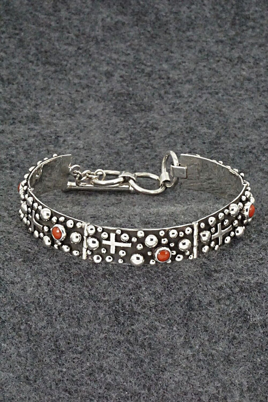 Coral & Sterling Silver Bracelet - Akee Douglas