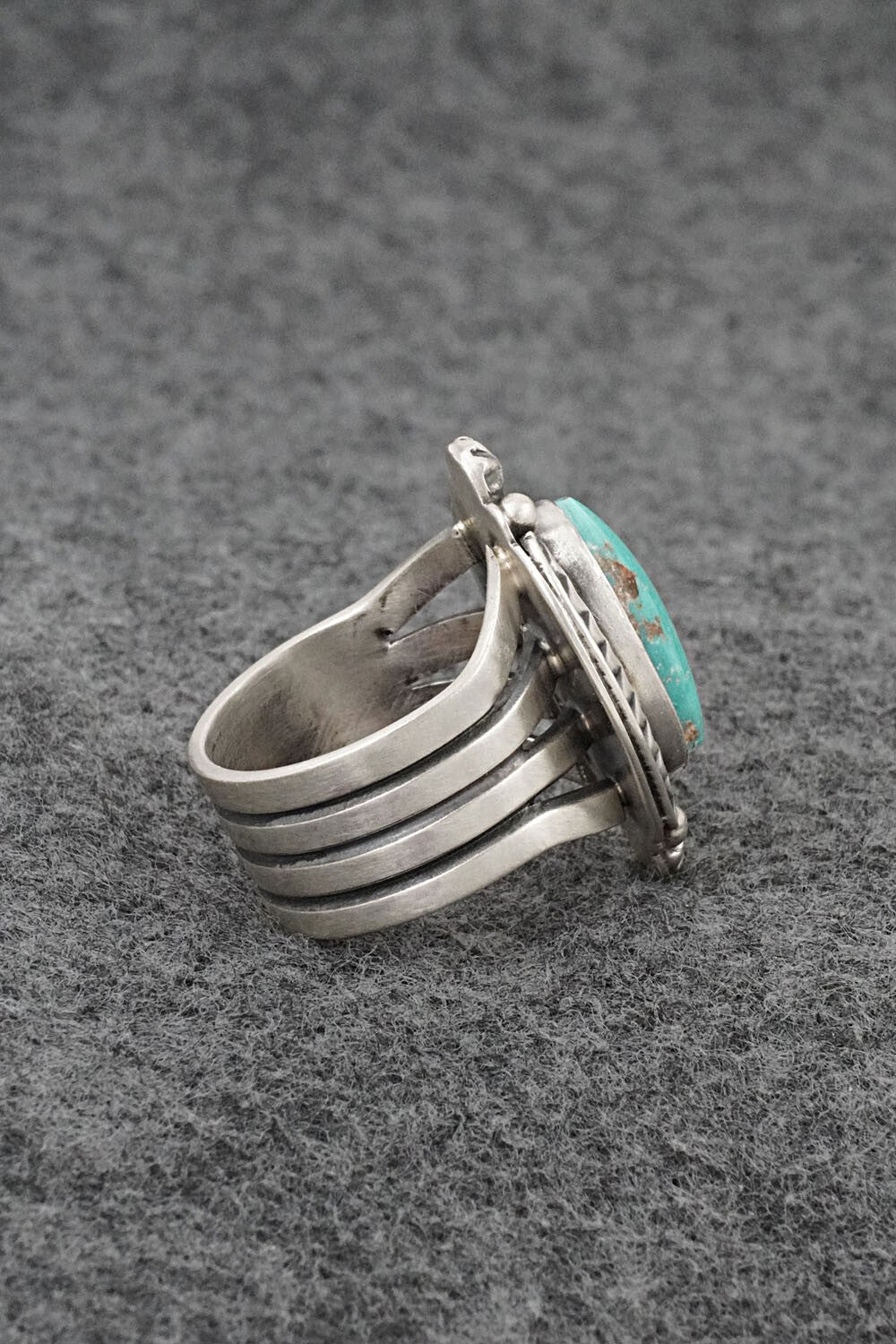Turquoise & Sterling Silver Ring - Randy Billy - Size 8.5