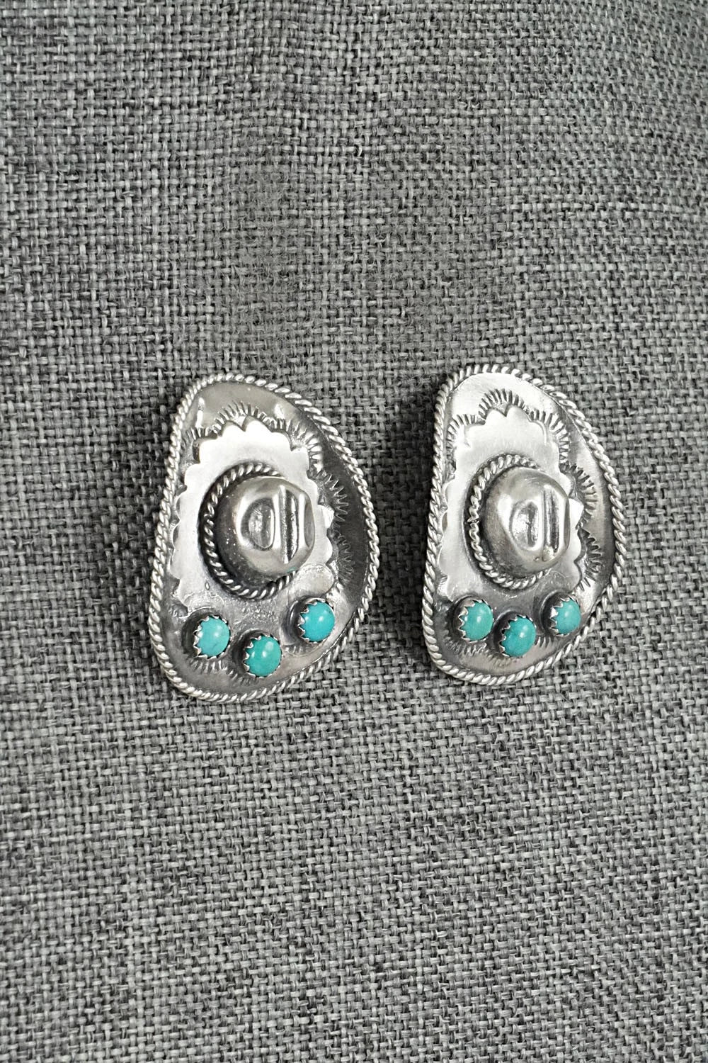 Turquoise & Sterling Silver Earrings - Bobby Platero
