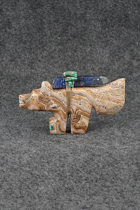 Wolf Zuni Fetish Carving - Danny Lonjose