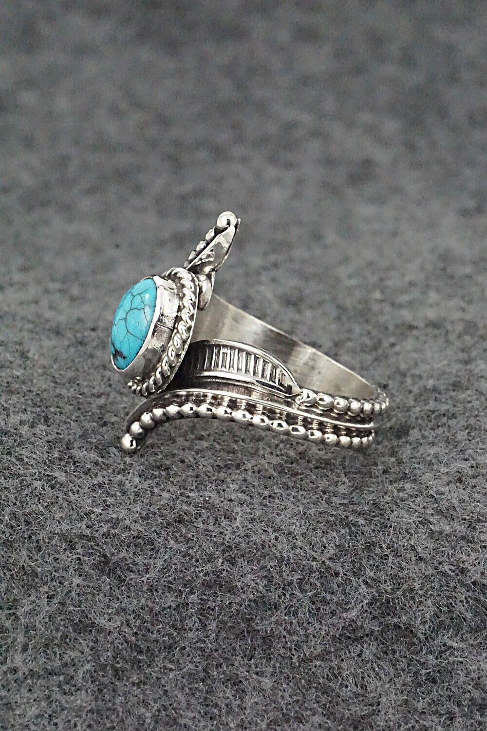 Turquoise & Sterling Silver Ring - Thomas Yazzie - Size 8.75