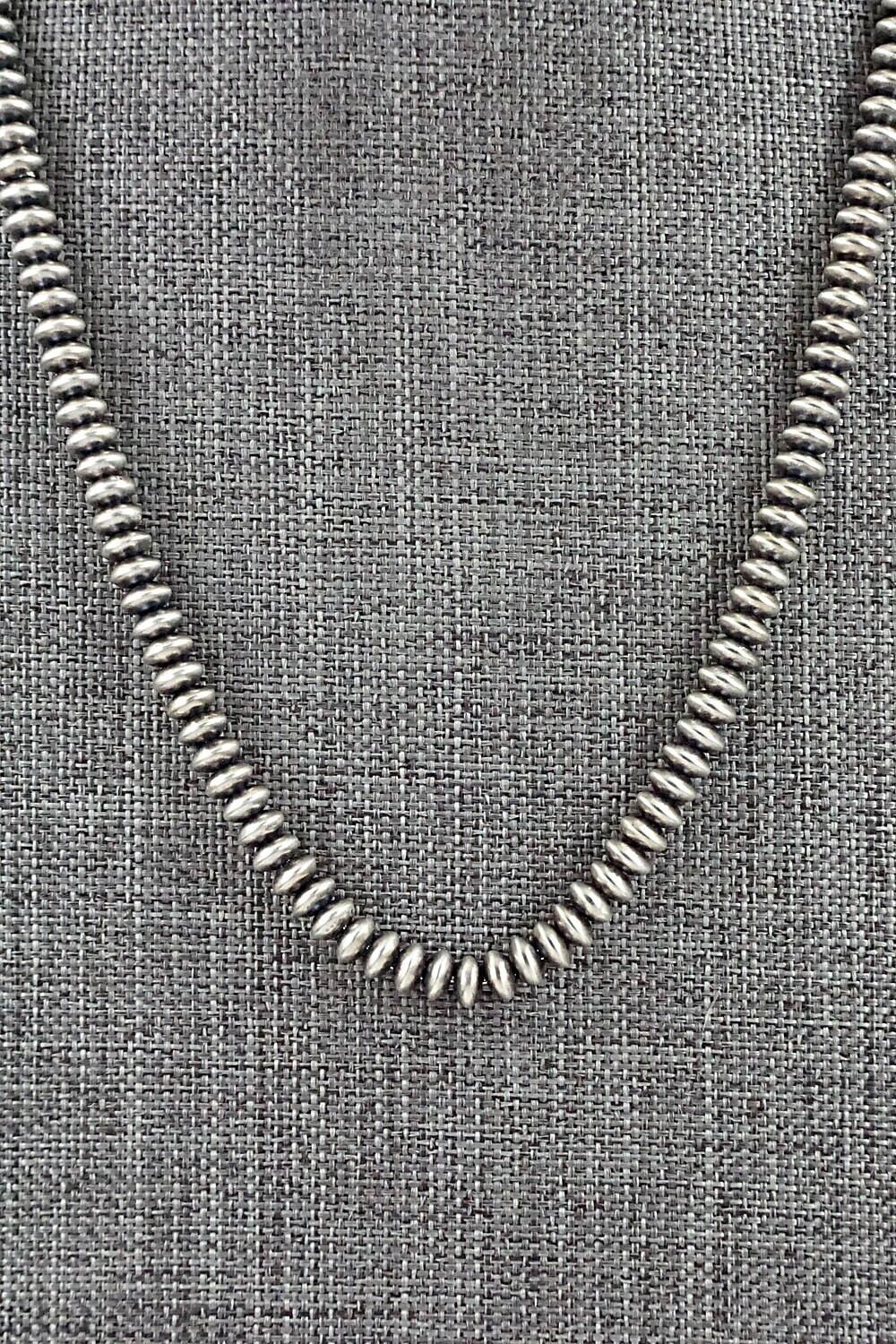 Sterling Silver Navajo Pearl Necklace 24" - Bryannen Halwood