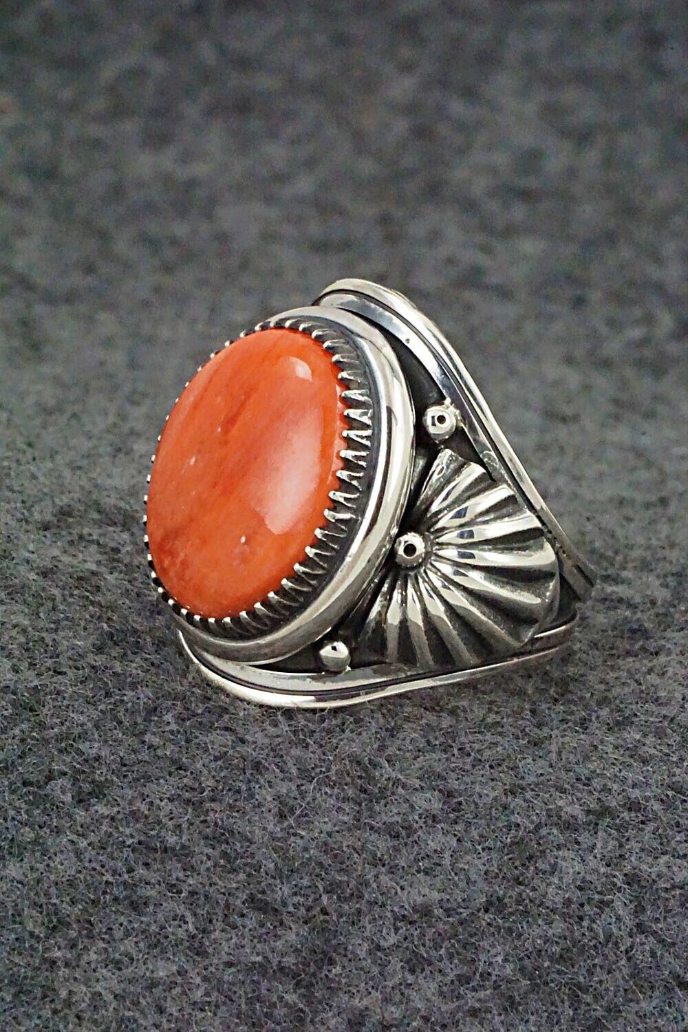 Spiny Oyster & Sterling Silver Ring - Derrick Gordon - Size 10.75