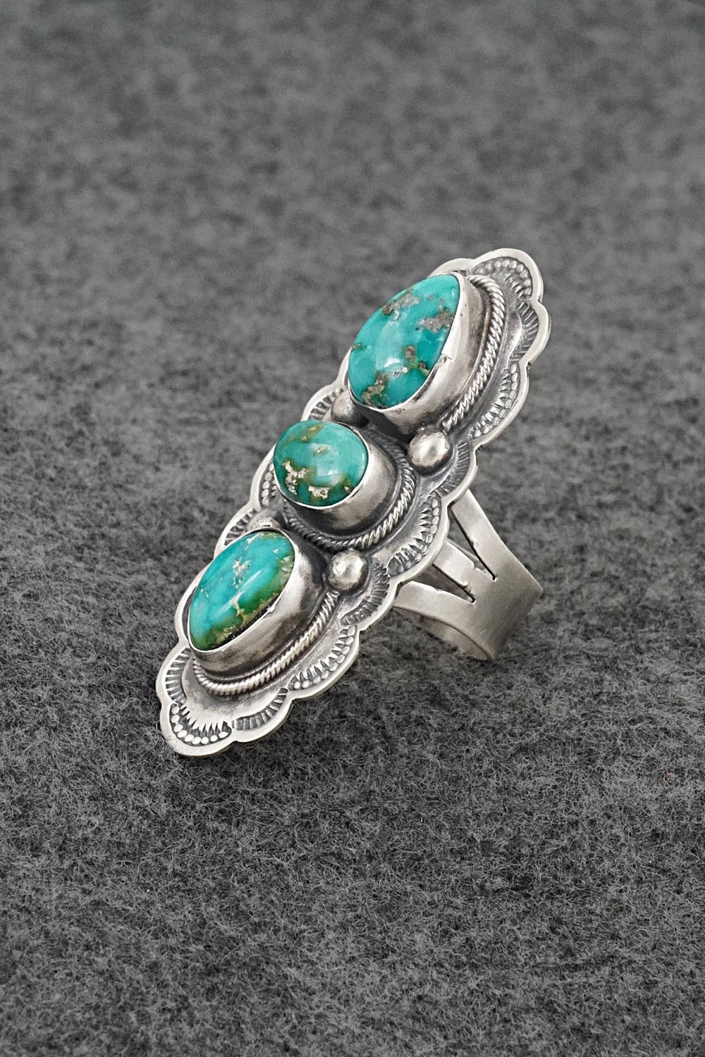 Turquoise & Sterling Silver Ring - Bobby Johnson - Size 9