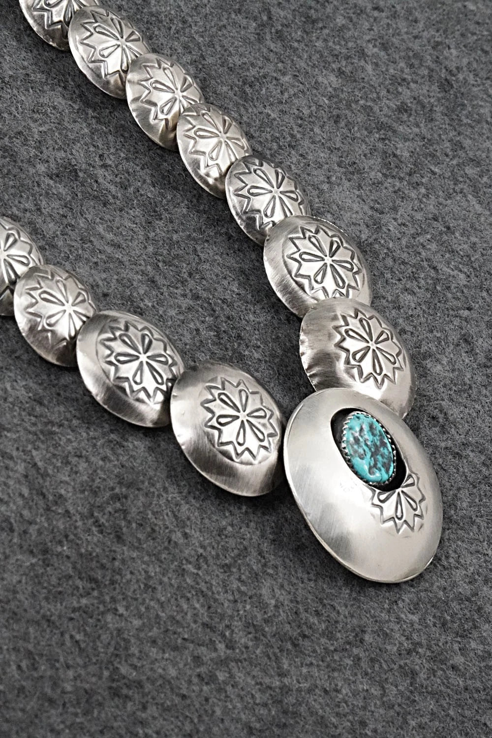 Turquoise & Sterling Silver Necklace and Earrings Set - Tim Thompson