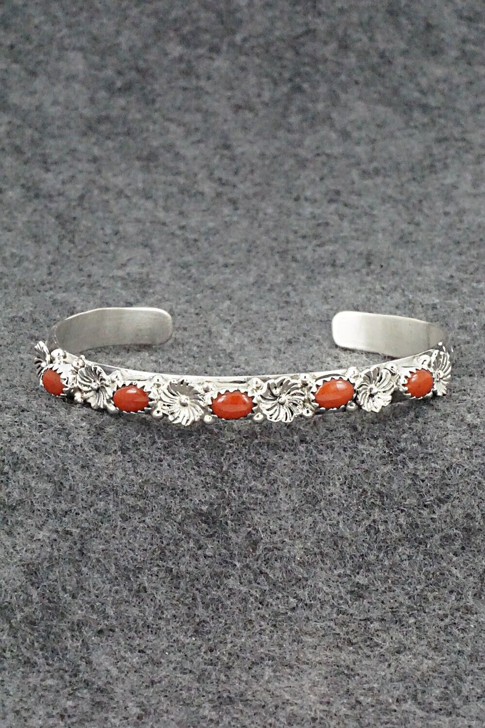 Coral & Sterling Silver Bracelet - Harris Largo