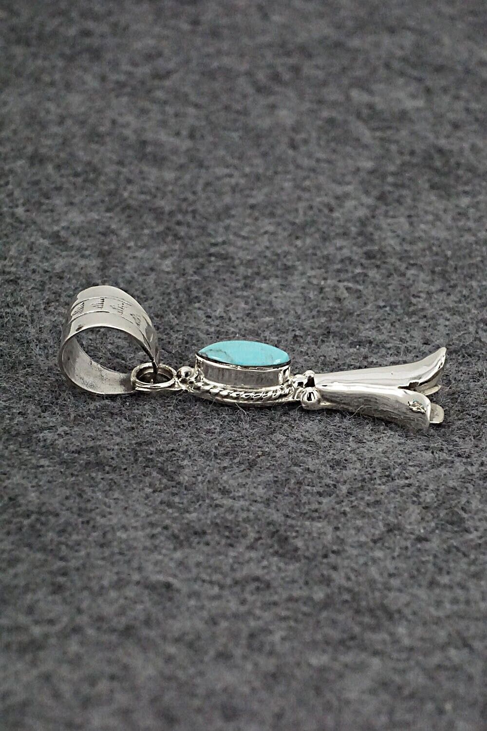 Turquoise & Sterling Silver Pendant - Sonyei Coho