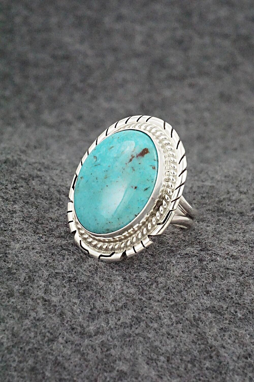 Turquoise & Sterling Silver Ring - Peggy Skeets - Size 7.5