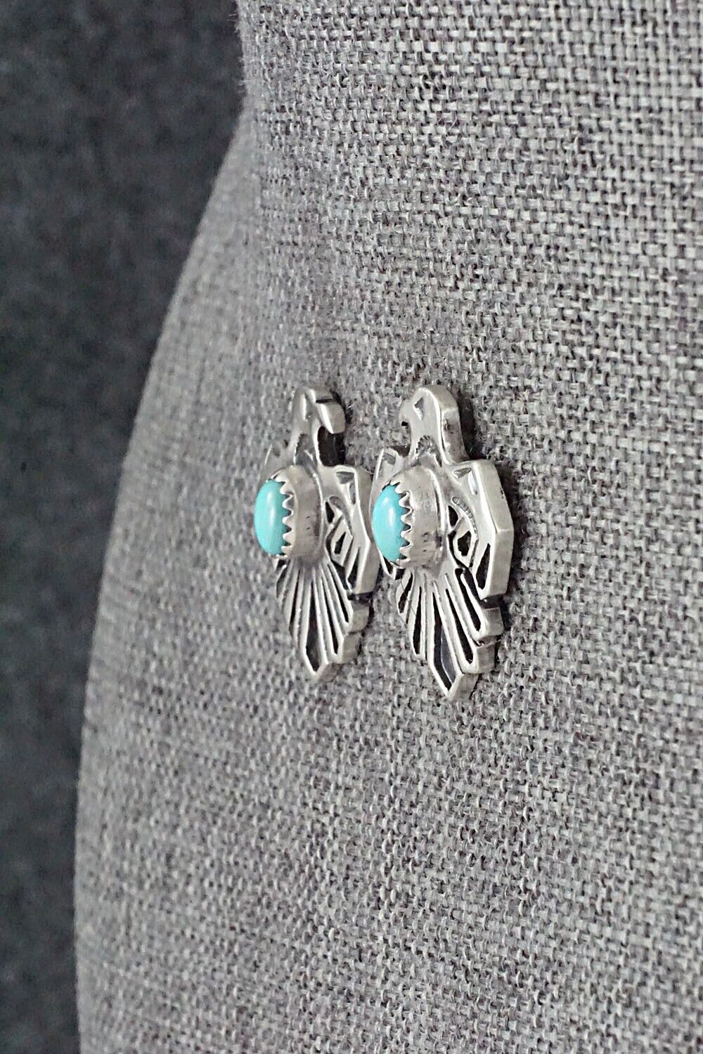 Turquoise & Sterling Silver Earrings - Jerryson Henio