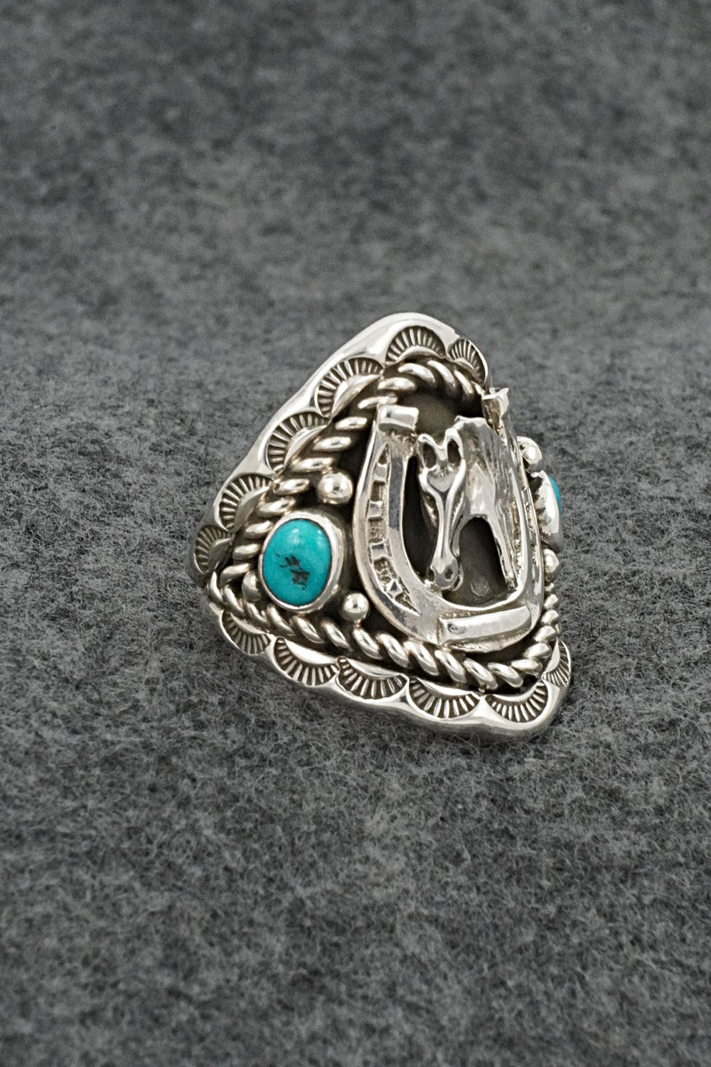 Turquoise & Sterling Silver Ring - Melvin Jones - Size 11