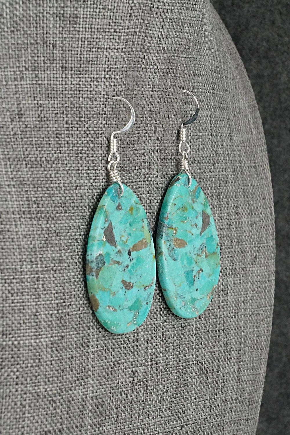 Turquoise & Sterling Silver Earrings - Lupe Lovato