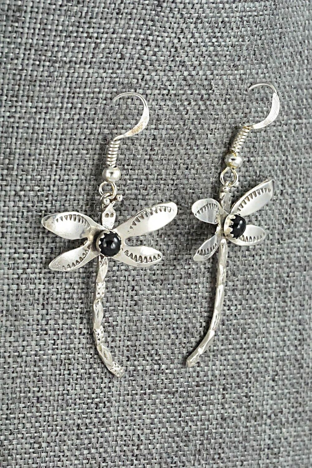 Onyx & Sterling Silver Earrings - Lucille Platero