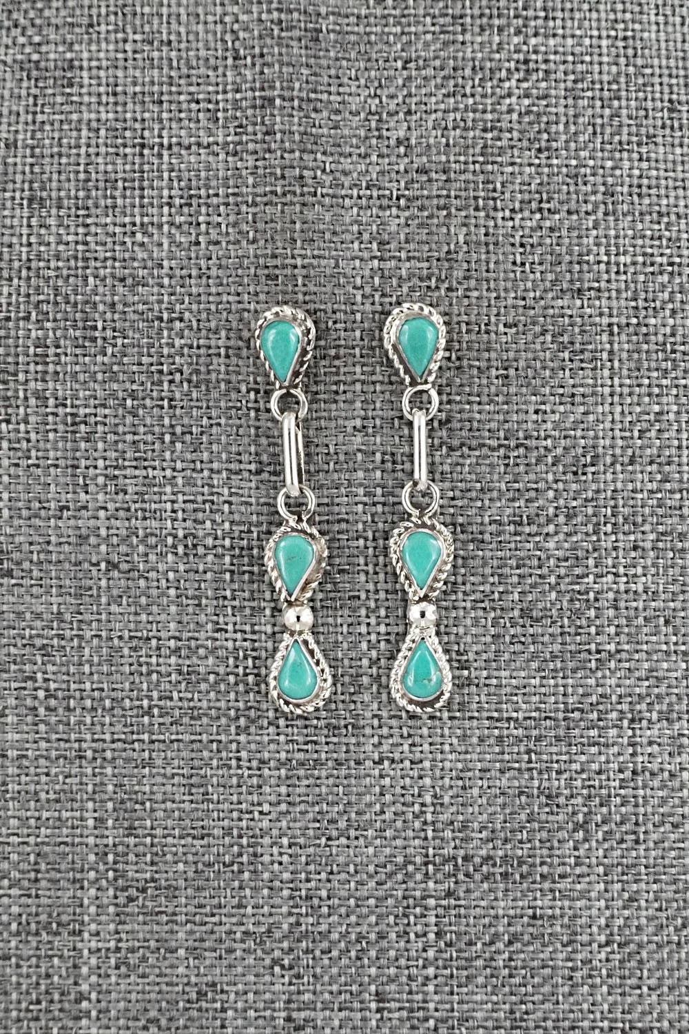 Turquoise & Sterling Silver Earrings - Carol Lateyice